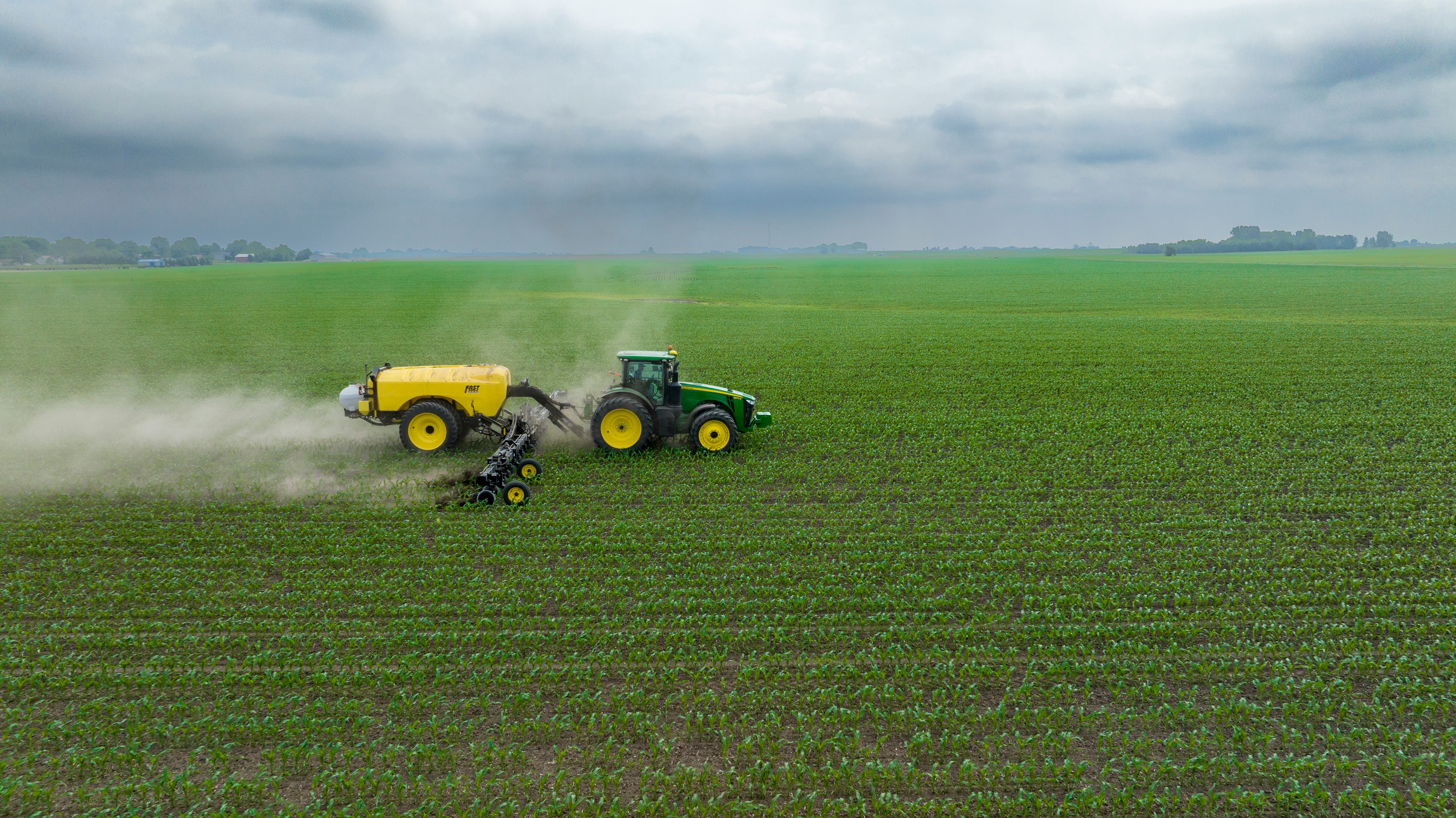 Picture presenting the tractor on the field