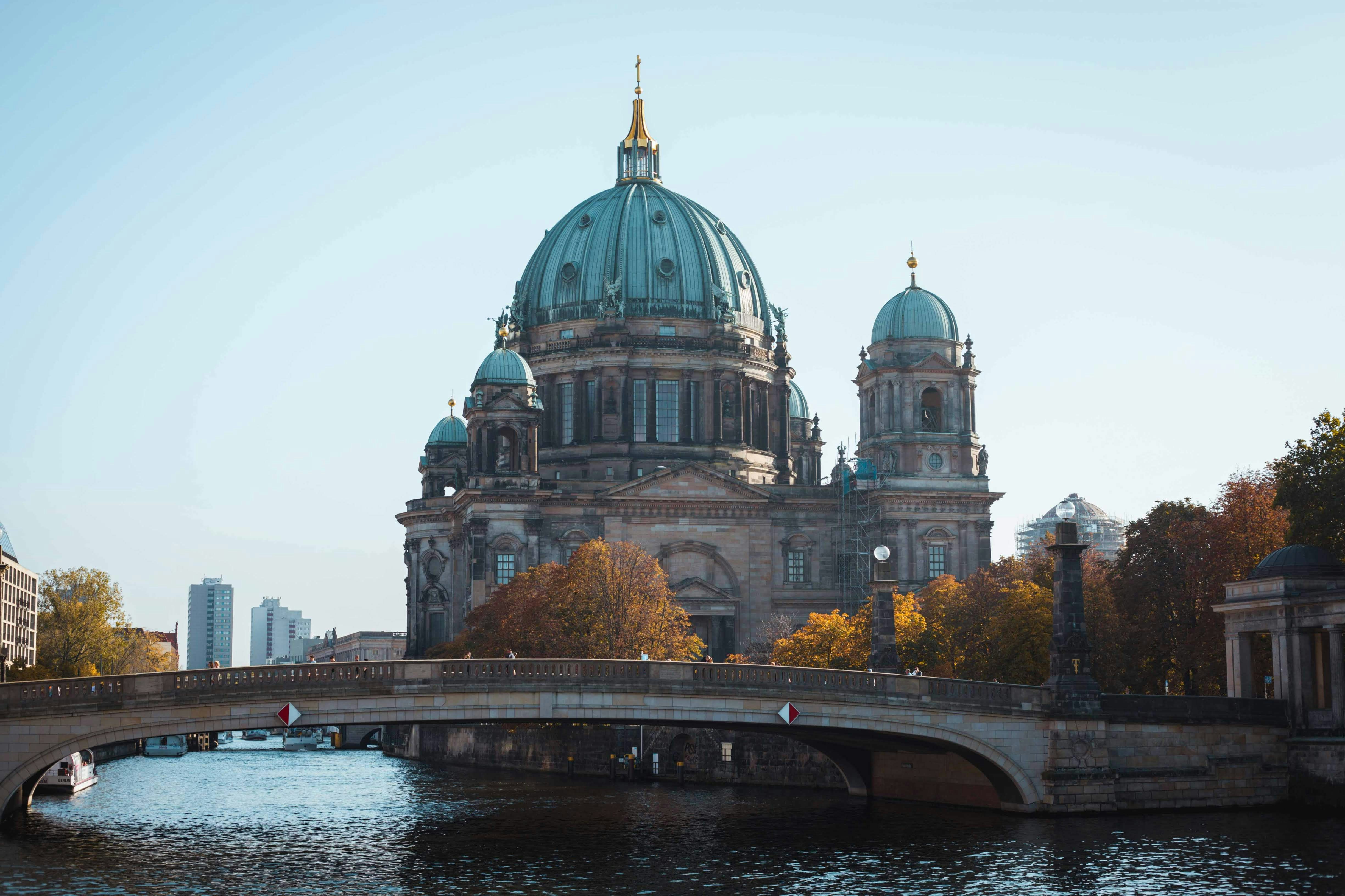 berlin-cathedral-under-blue-and-white-sky