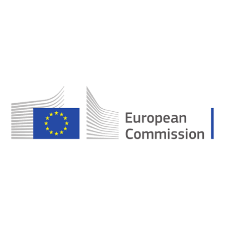 A graphic presenting the European Commission logo.