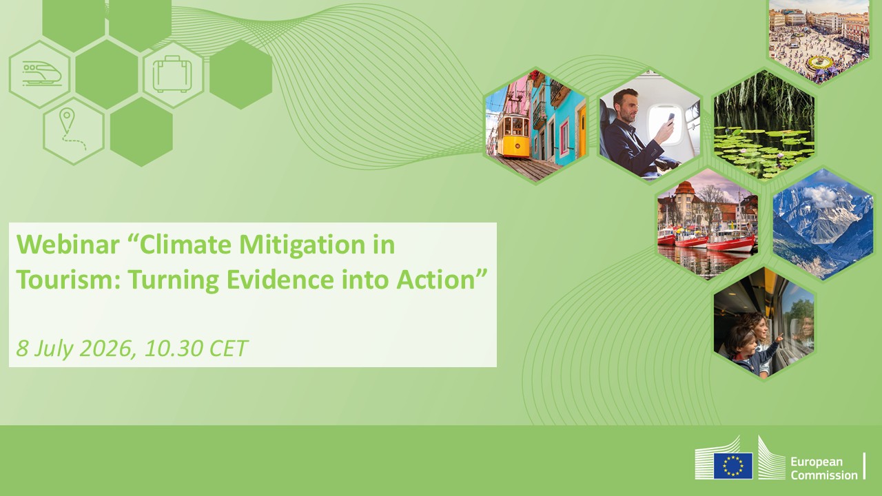 Illustrative image of the webinar Climate Mitigation in Tourism: Turning Evidence into Action