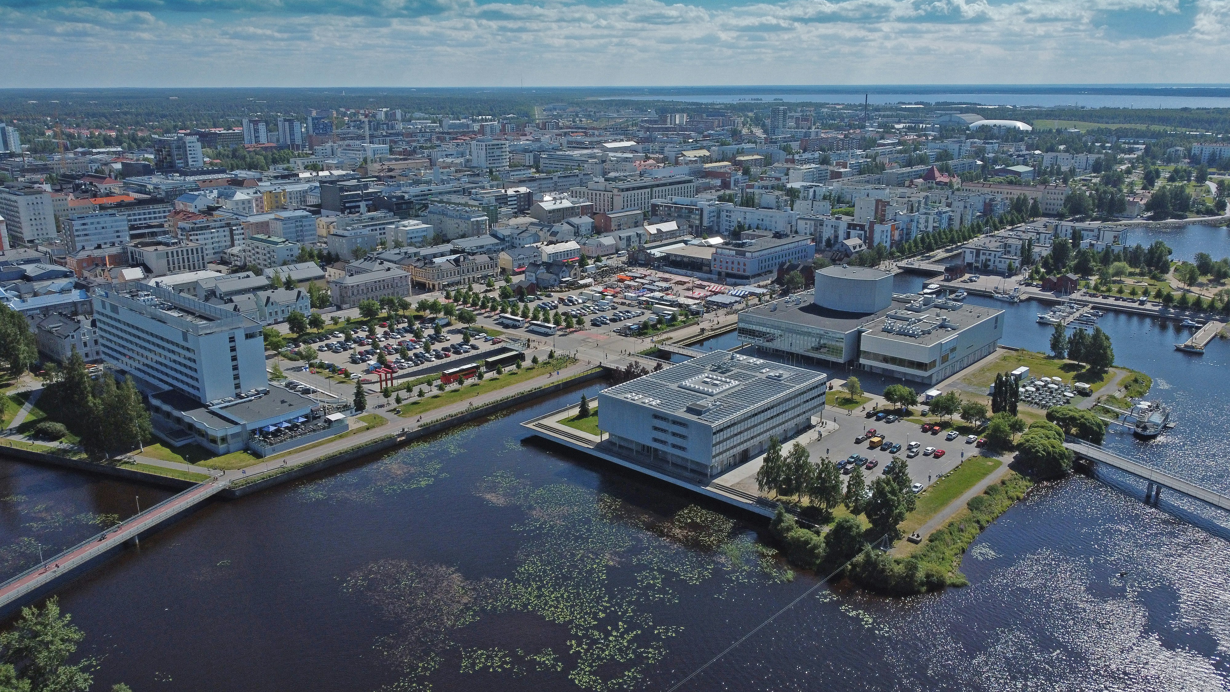 Landscape view on Oulu in Finland