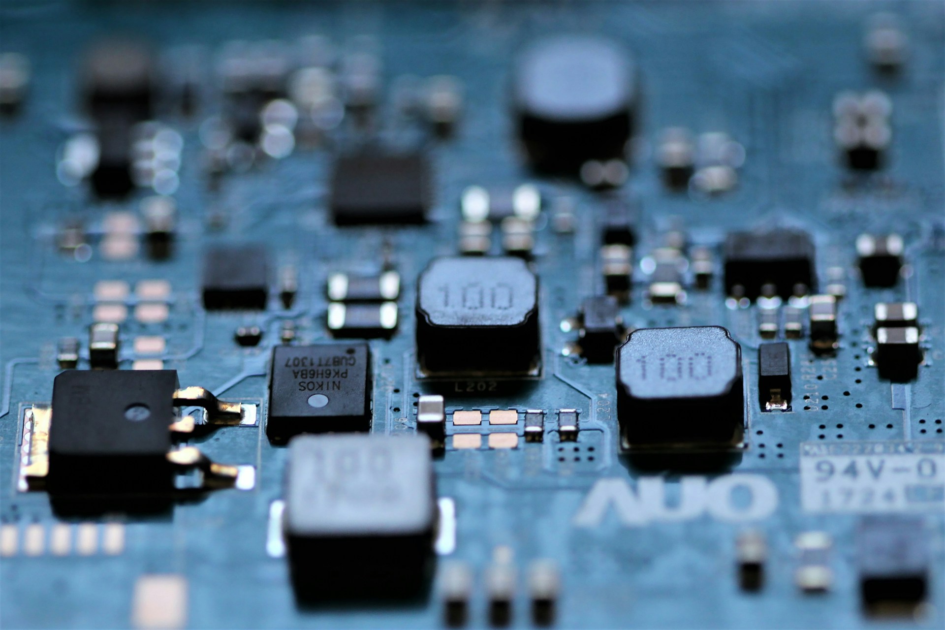 The photo presents a computer circuit board.