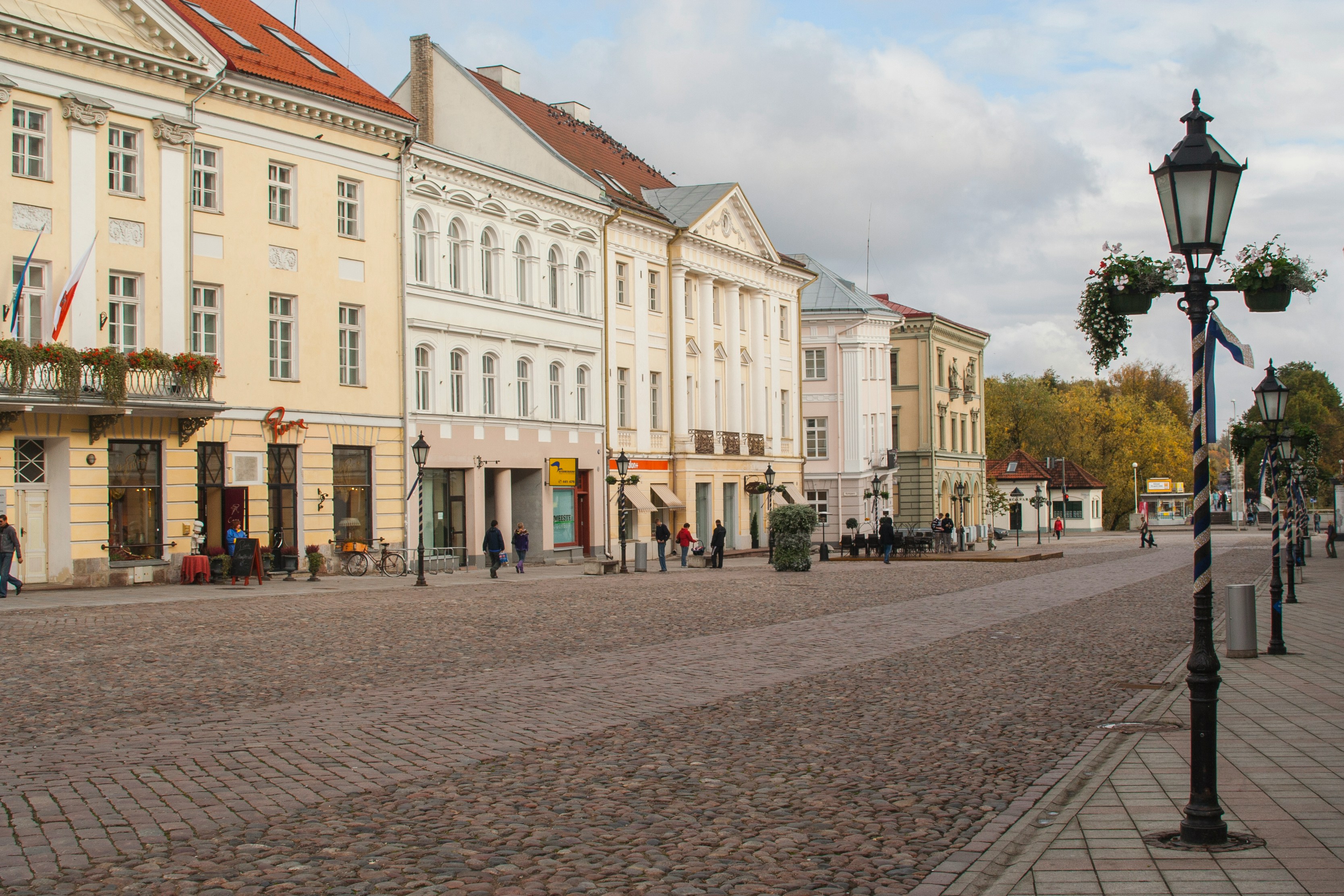 The picture showcases the historic centre of Tartu, Estonia.