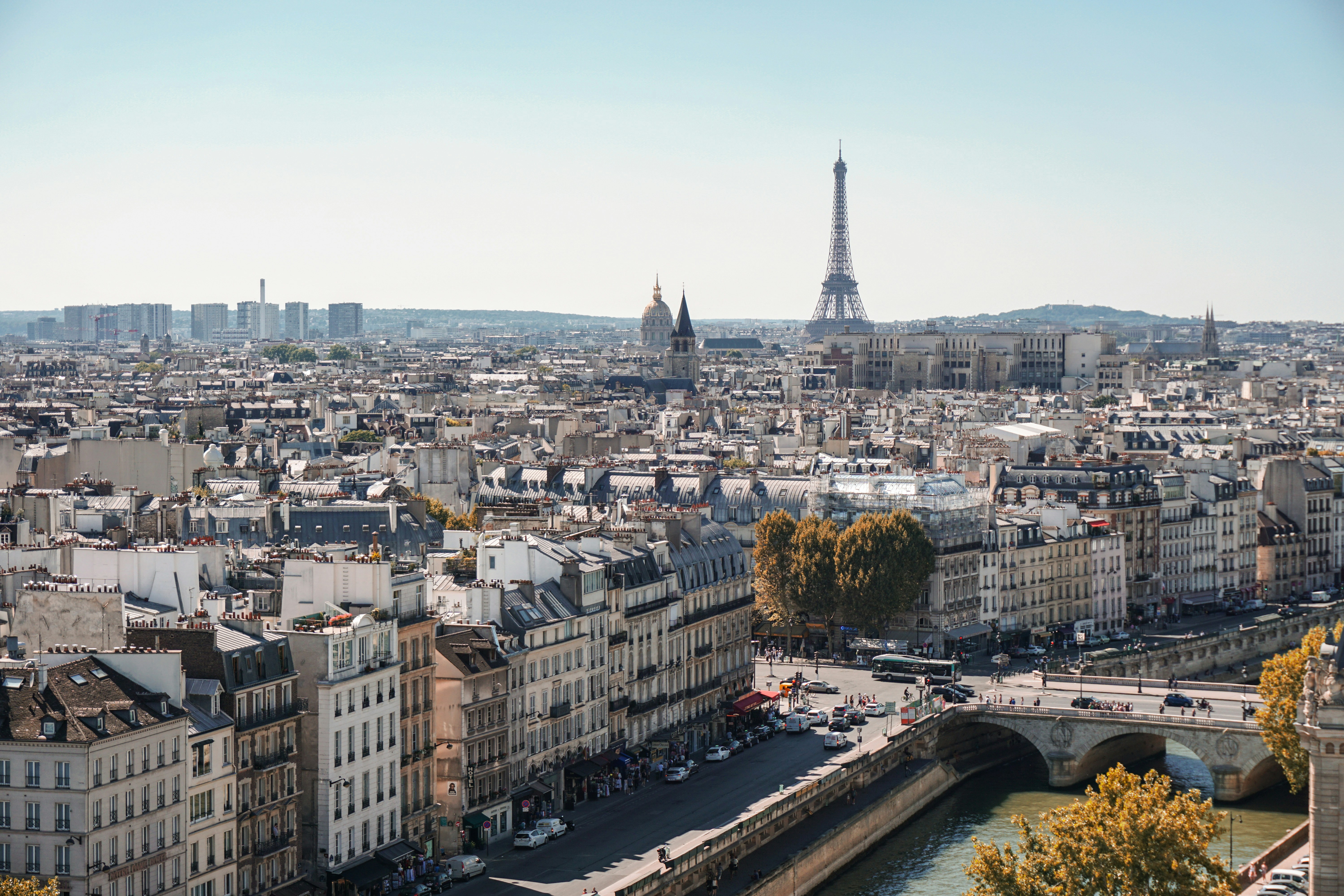 view of paris with tour Eiffel