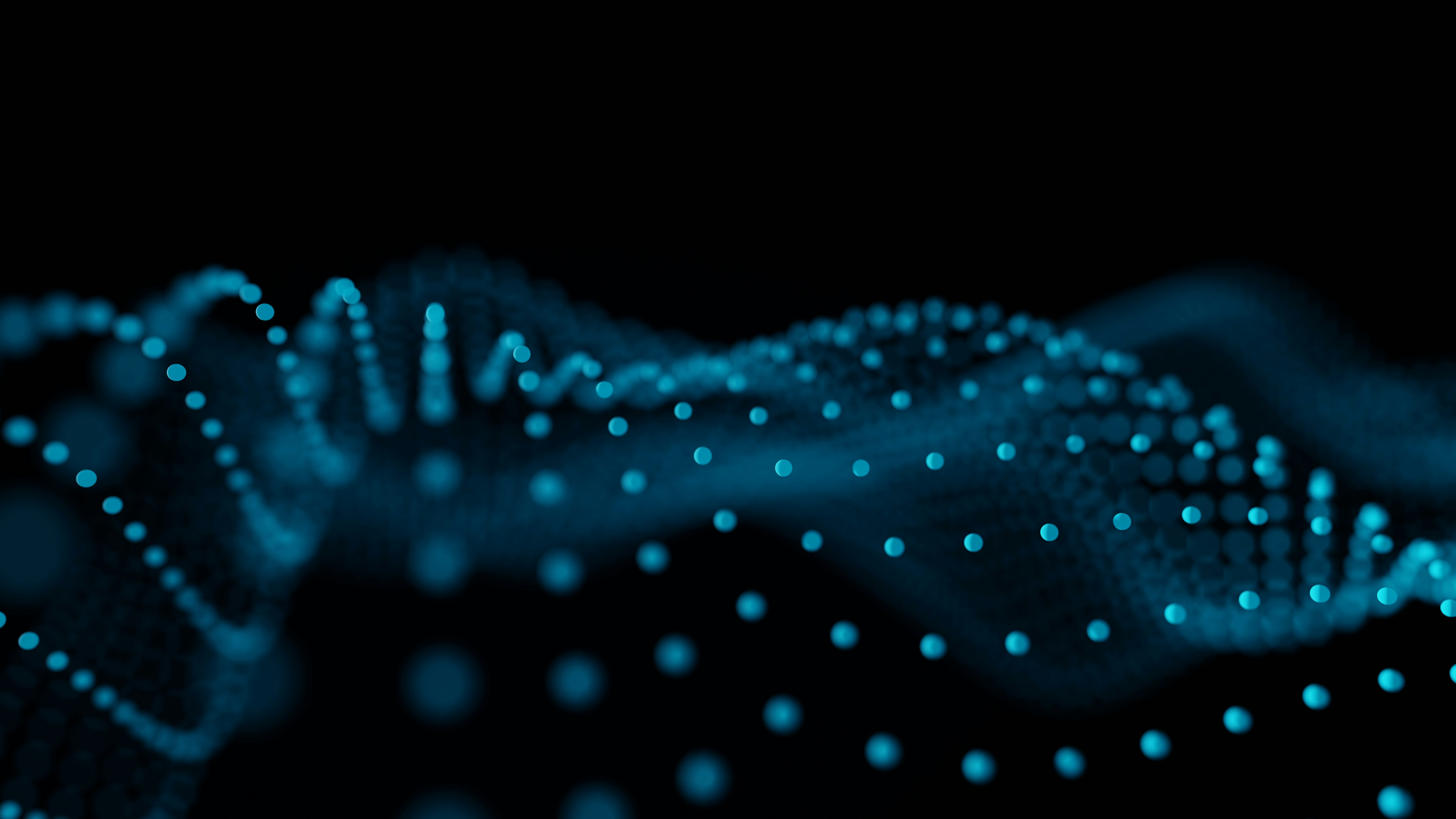 blue abstract image with dotted baby blue lights forming waves