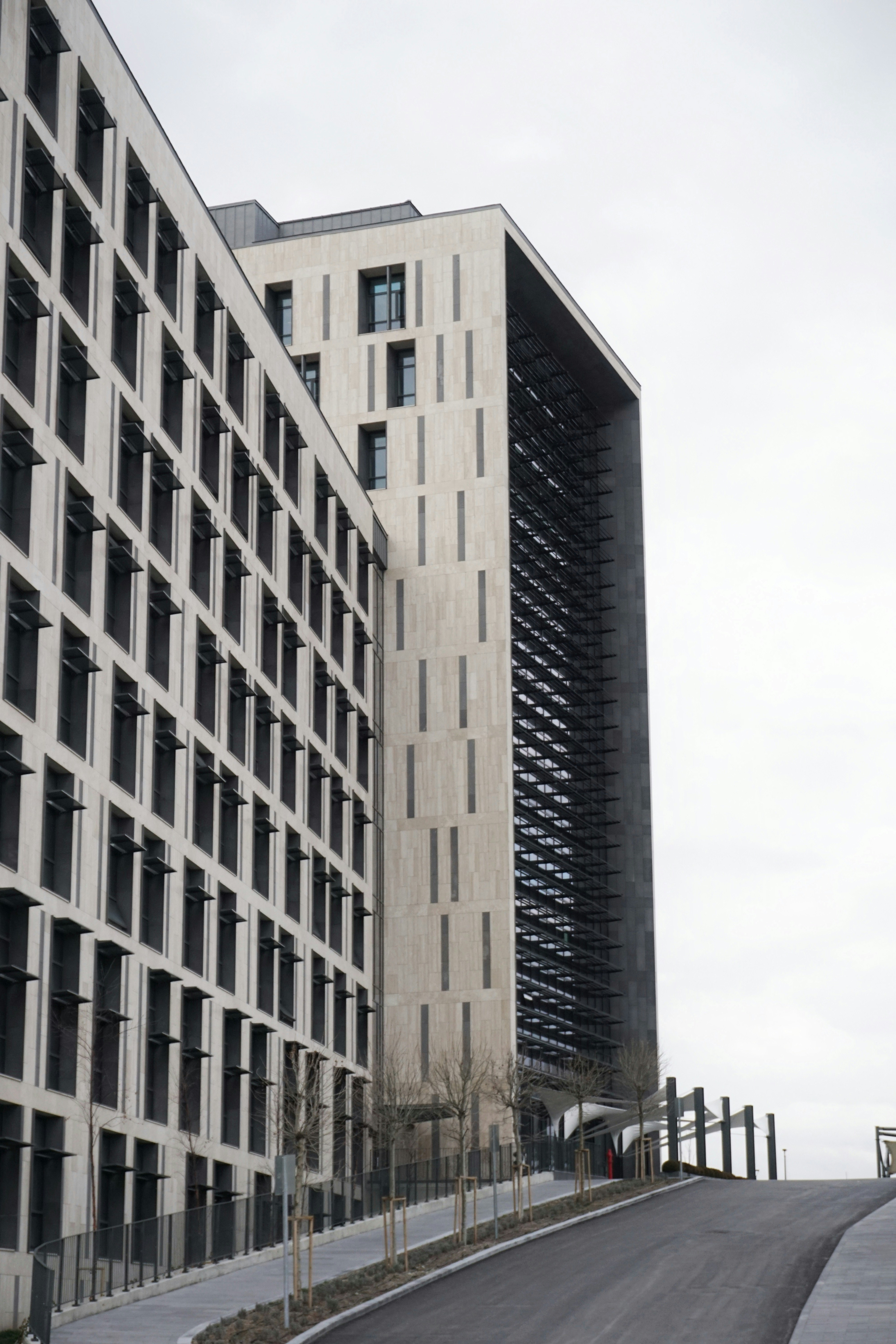 An illustrative photo of a brown concrete building