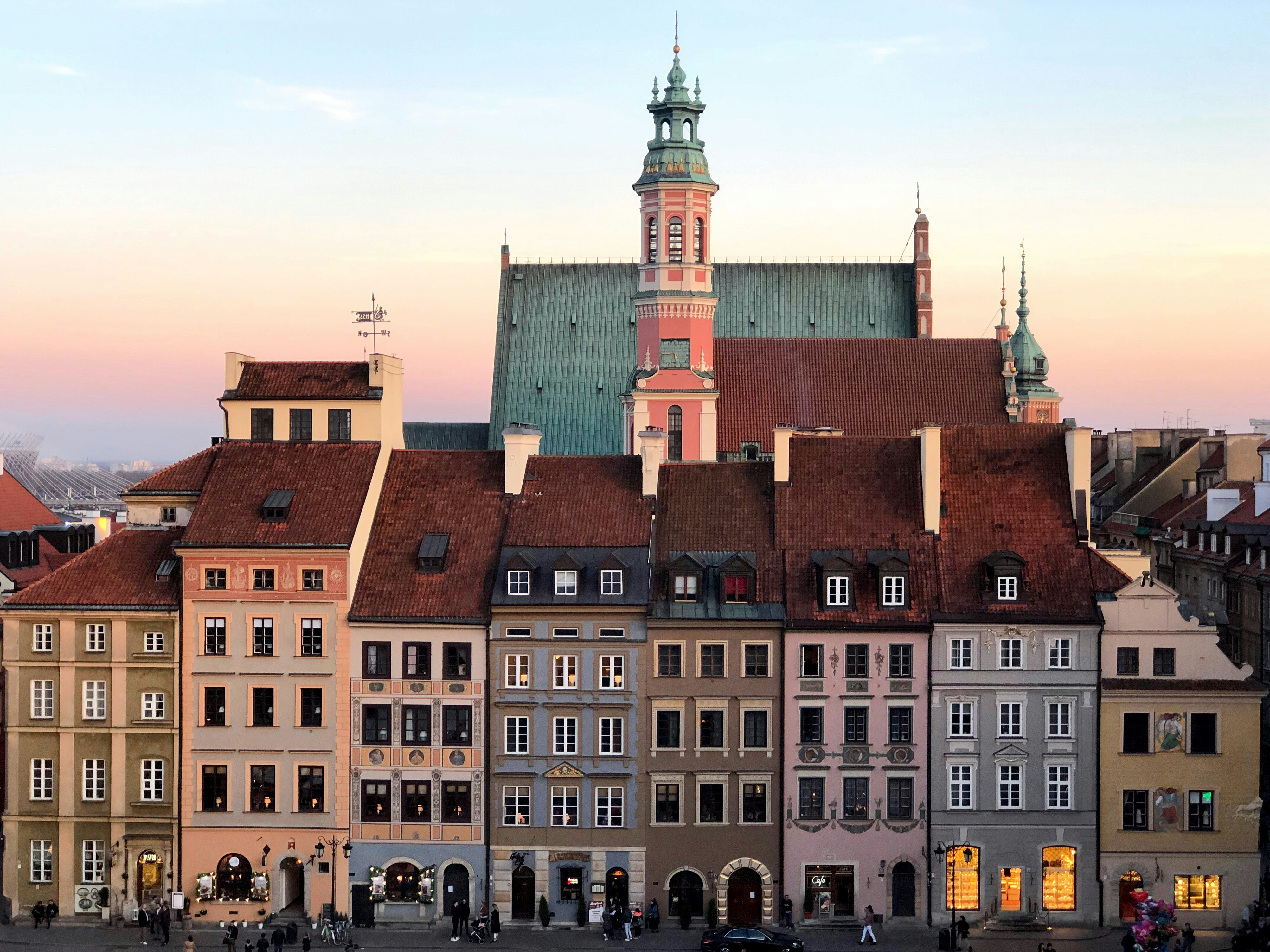 An illustrative photo of a multicolored building in Warsaw