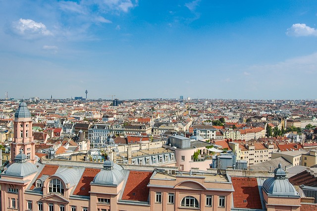 An illustrative photo of the Austrian cityscape under a clear blue sky