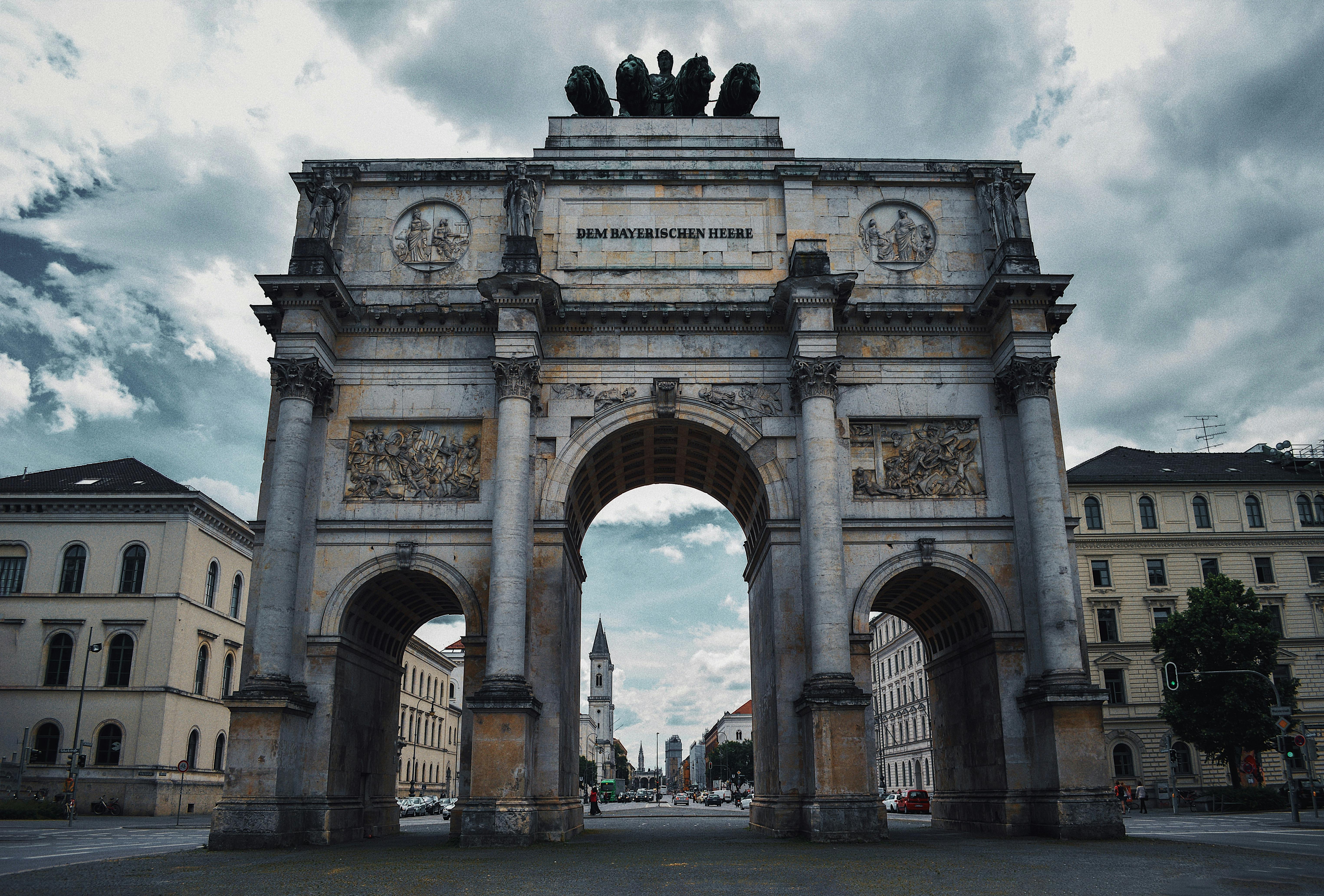 An illustrative photo of the Siegestor monument in Munich, Germany