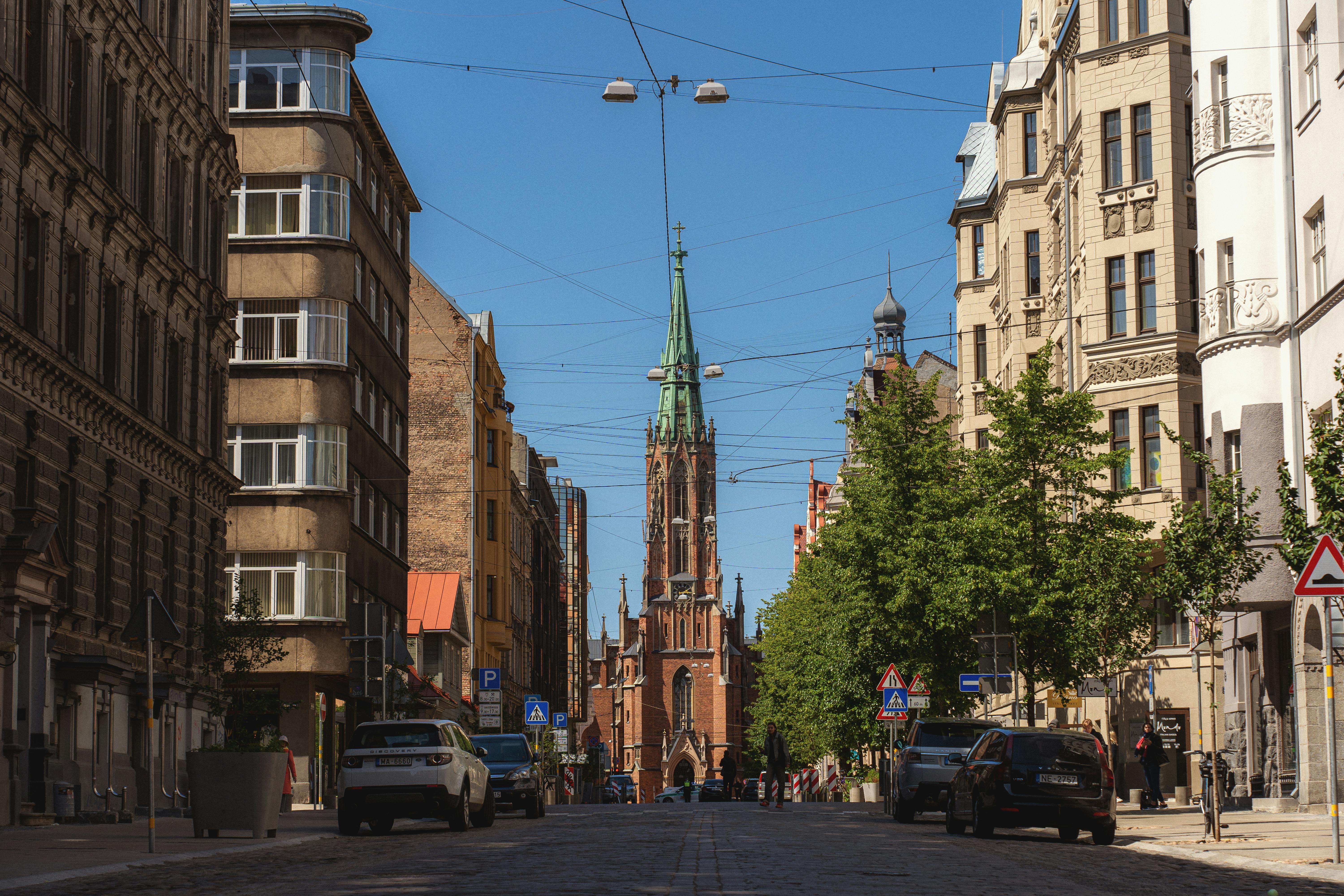 An illustrative photo of a street view in a European city.