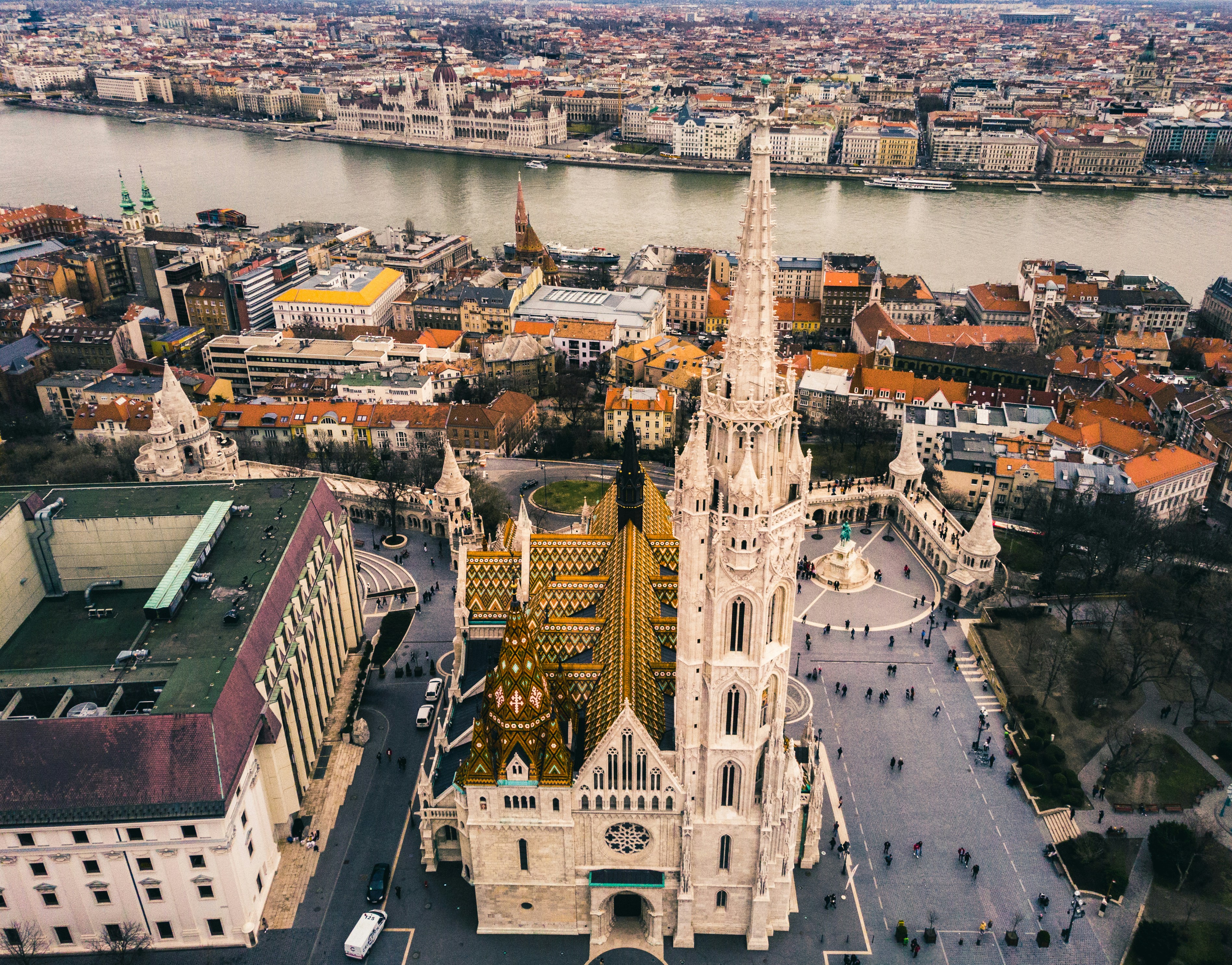 An illustrative photo of aerial photography of buildings.