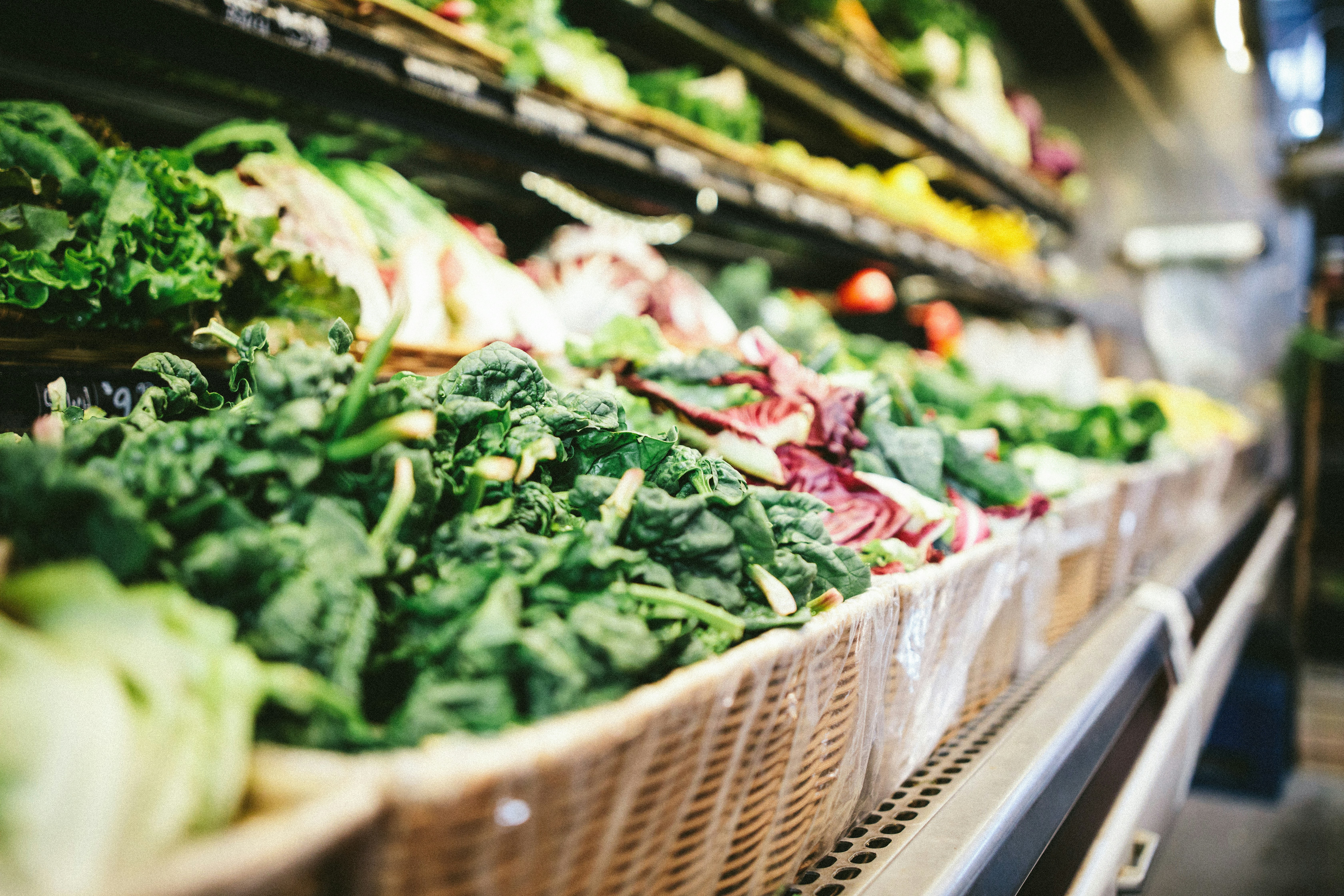 An illustrative photo of vegetables in the supermarket