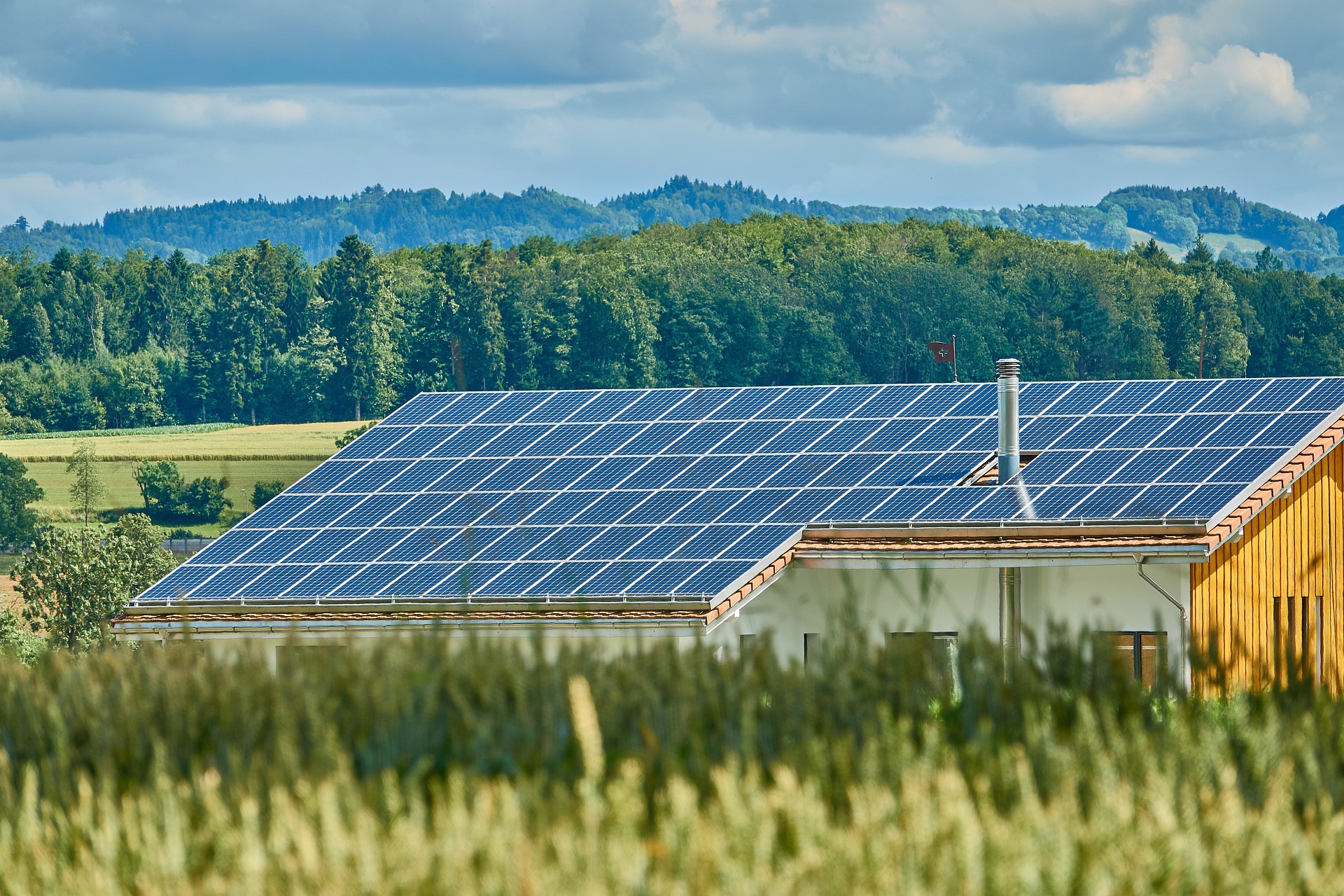 An illustrative photo of a solar roof energy in the field