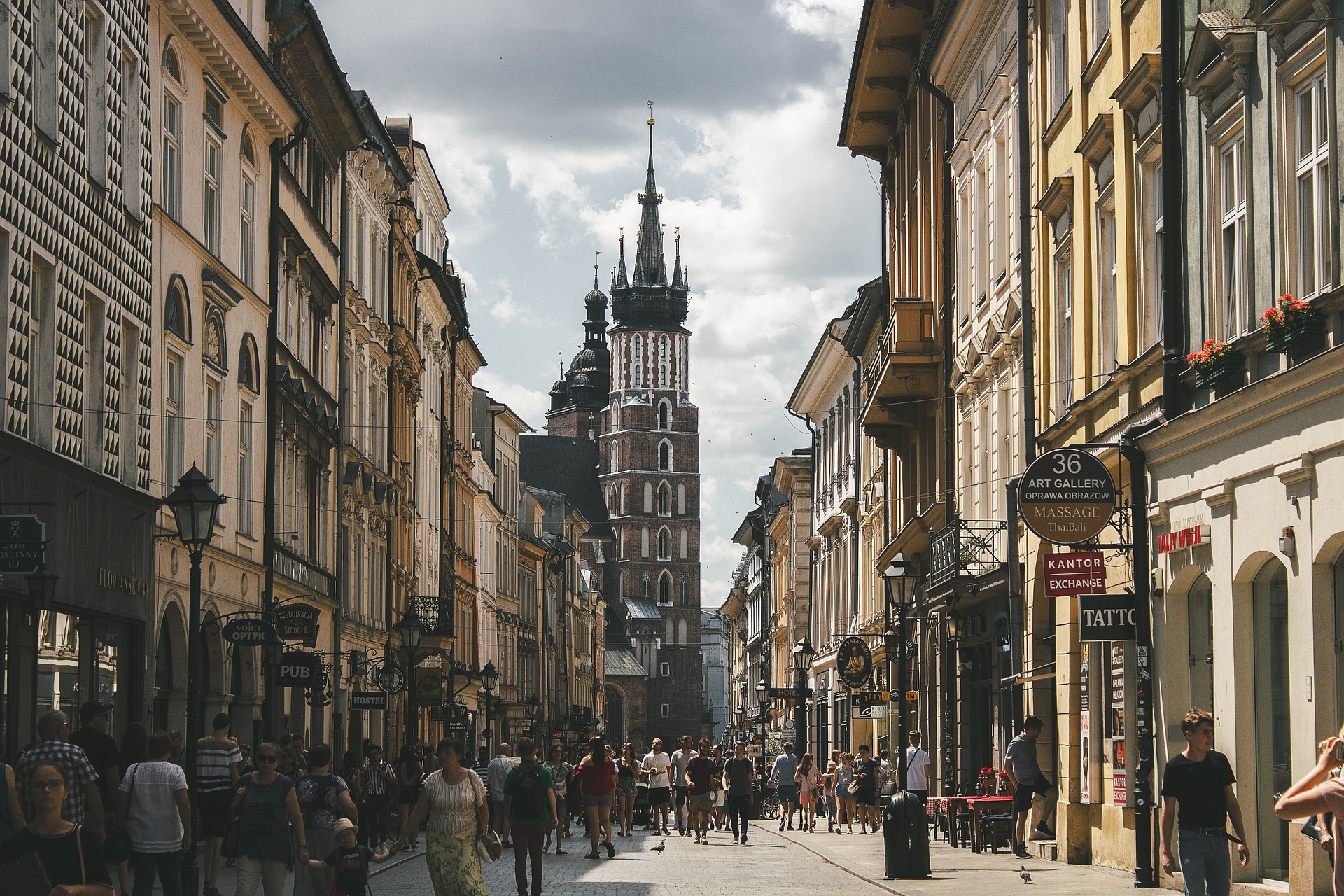 An illustrative photo of a lot of people in the street of Krakow