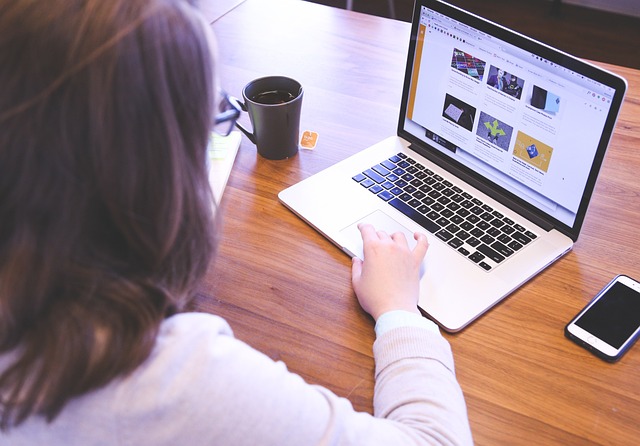 An illustrative photo of a woman working on a laptop