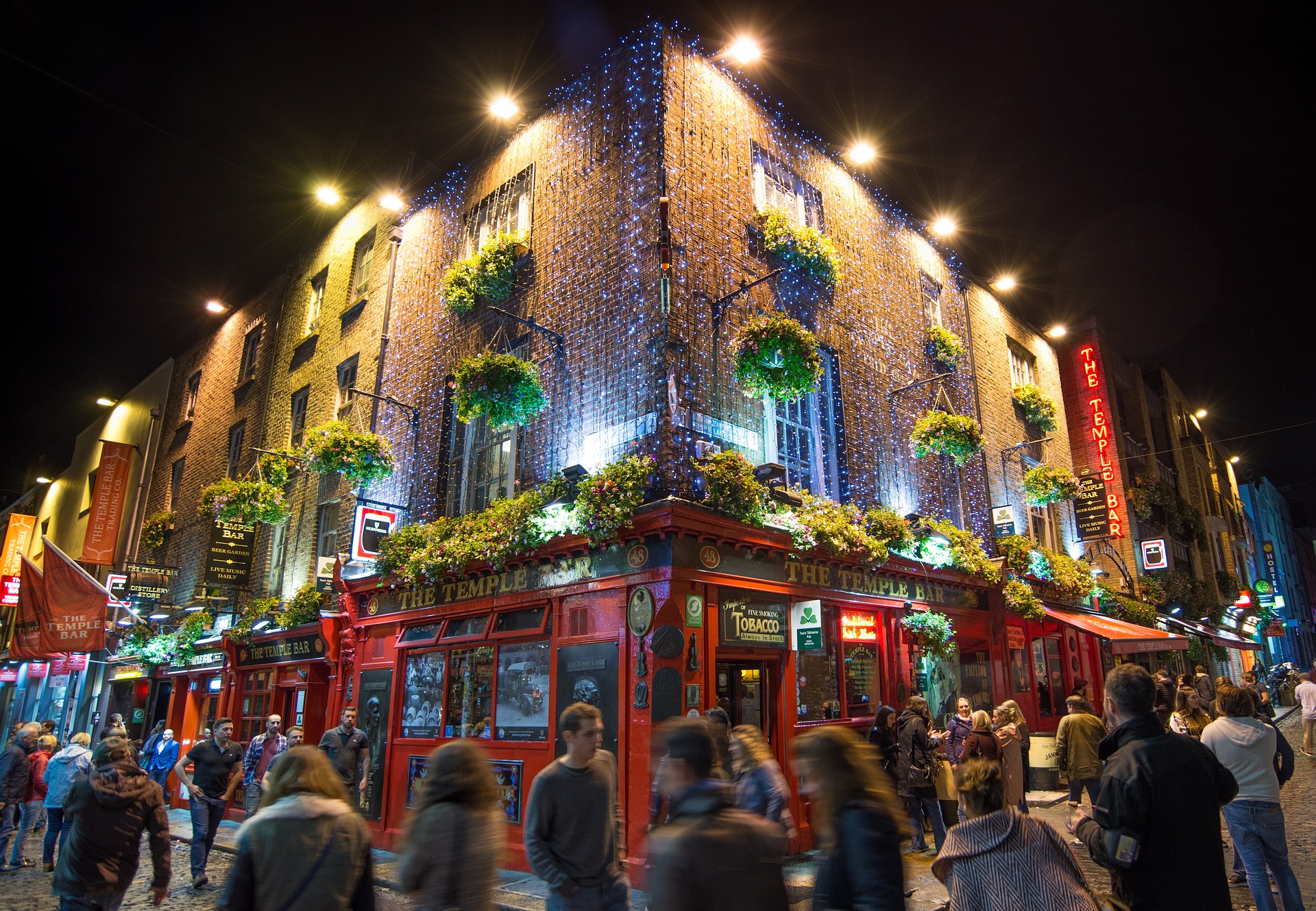 An illustrative photo of Temple Bar pub with a lively atmosphere