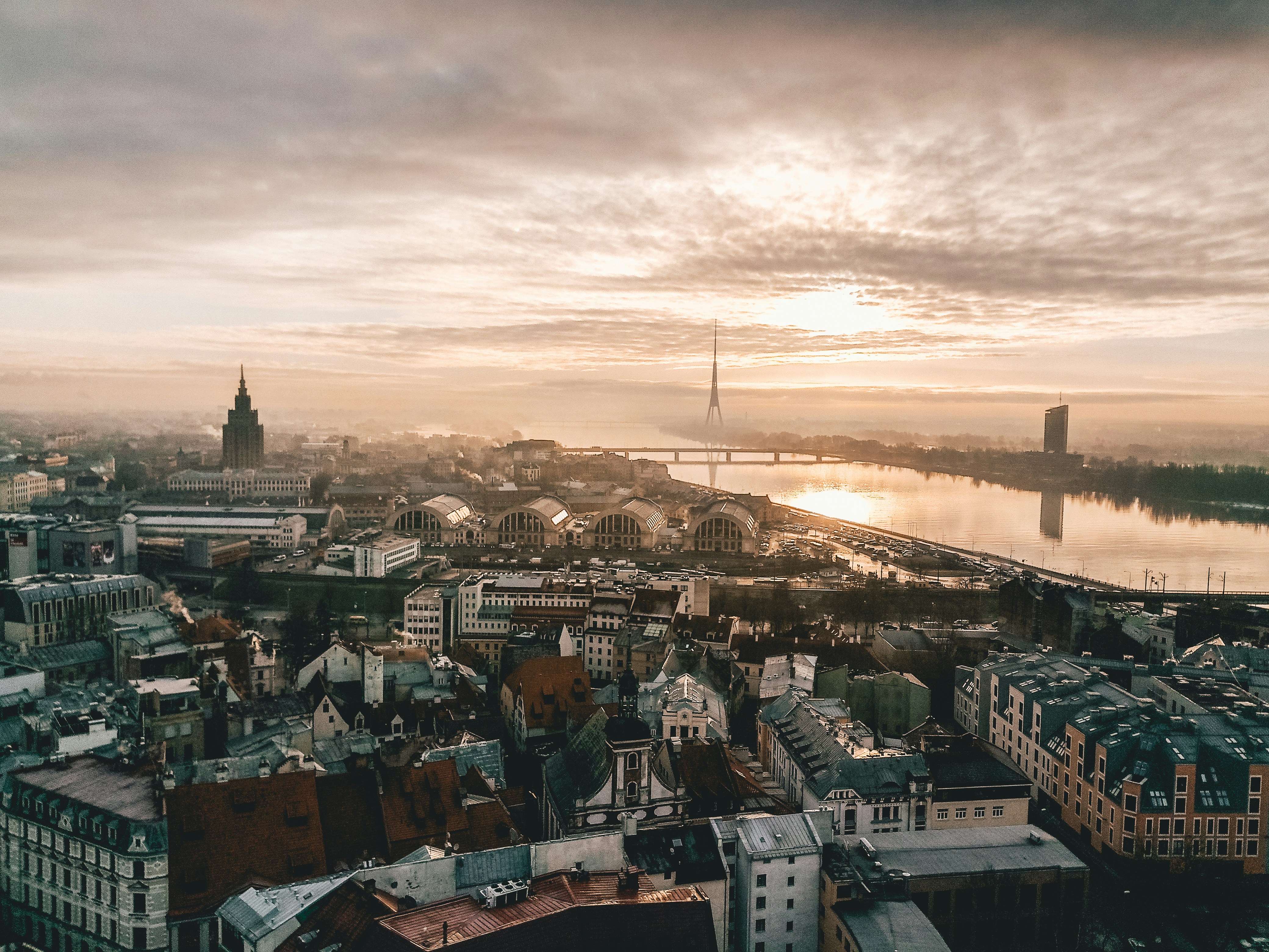 An illustrative photo of a city near a river