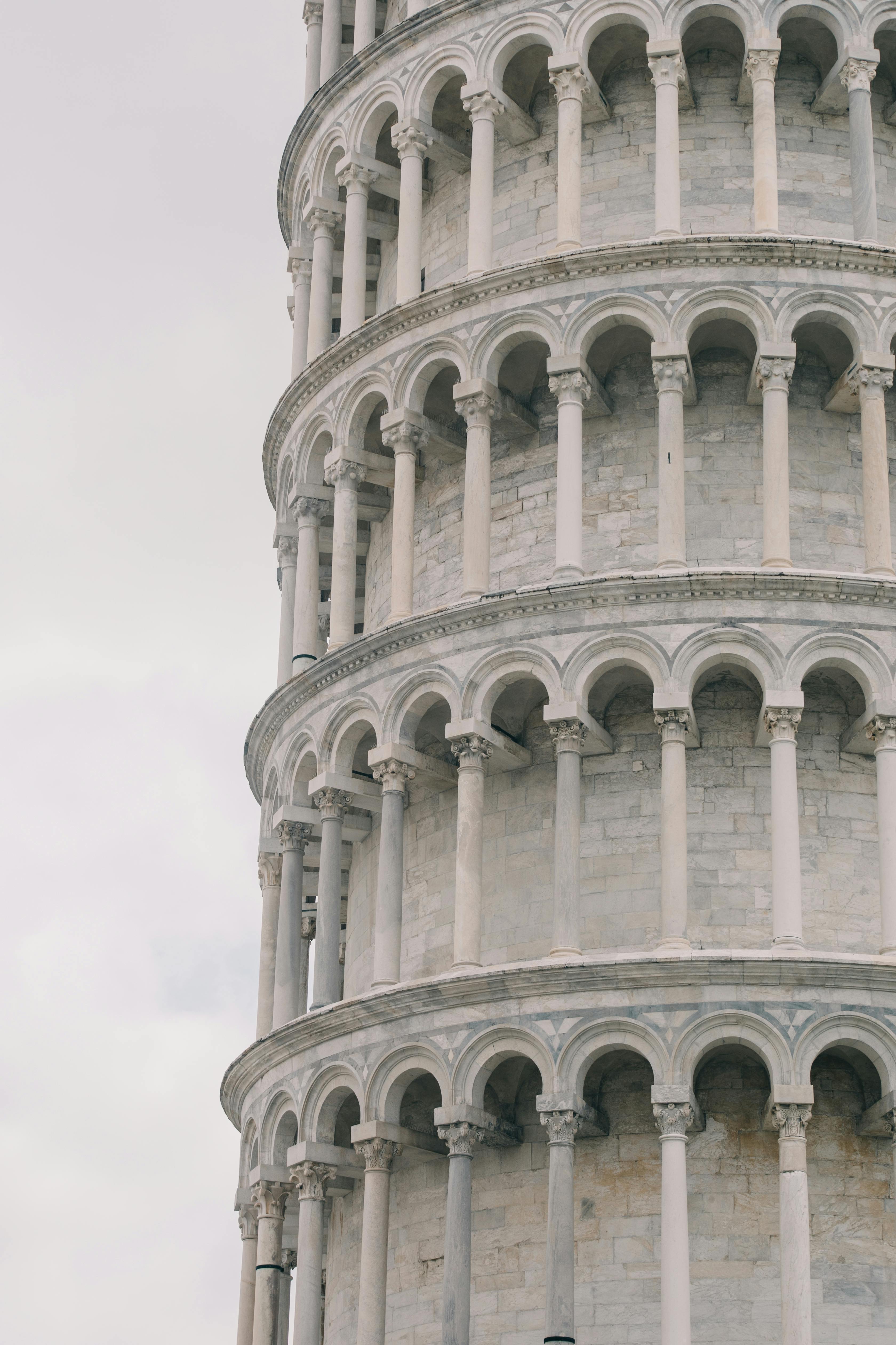 An illustrative photo of a close-up view of the Leaning Tower of Pisa