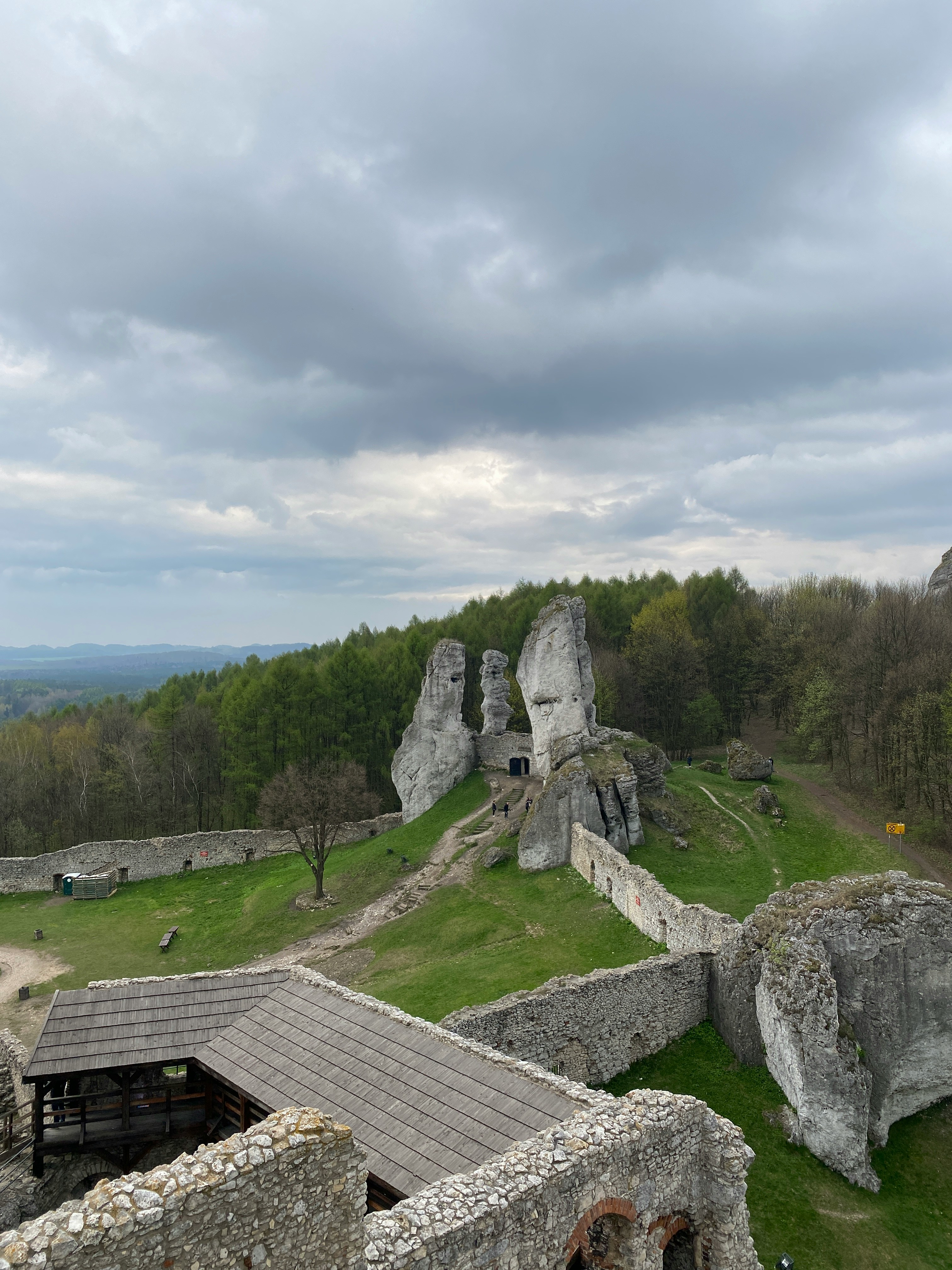An illustrative photo of a view of a stone castle from above