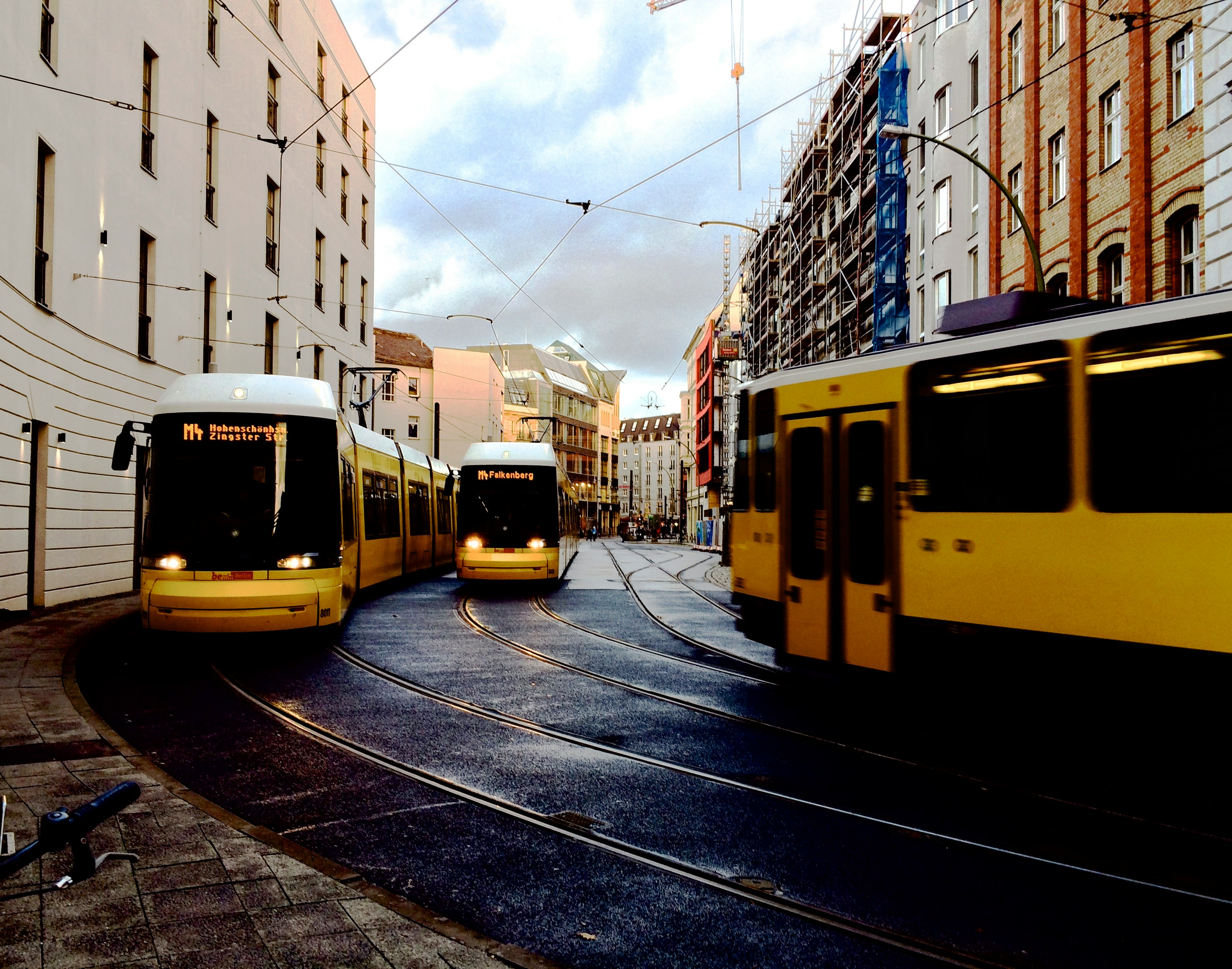 An illustrative photo of three trams in Berlin, Germany