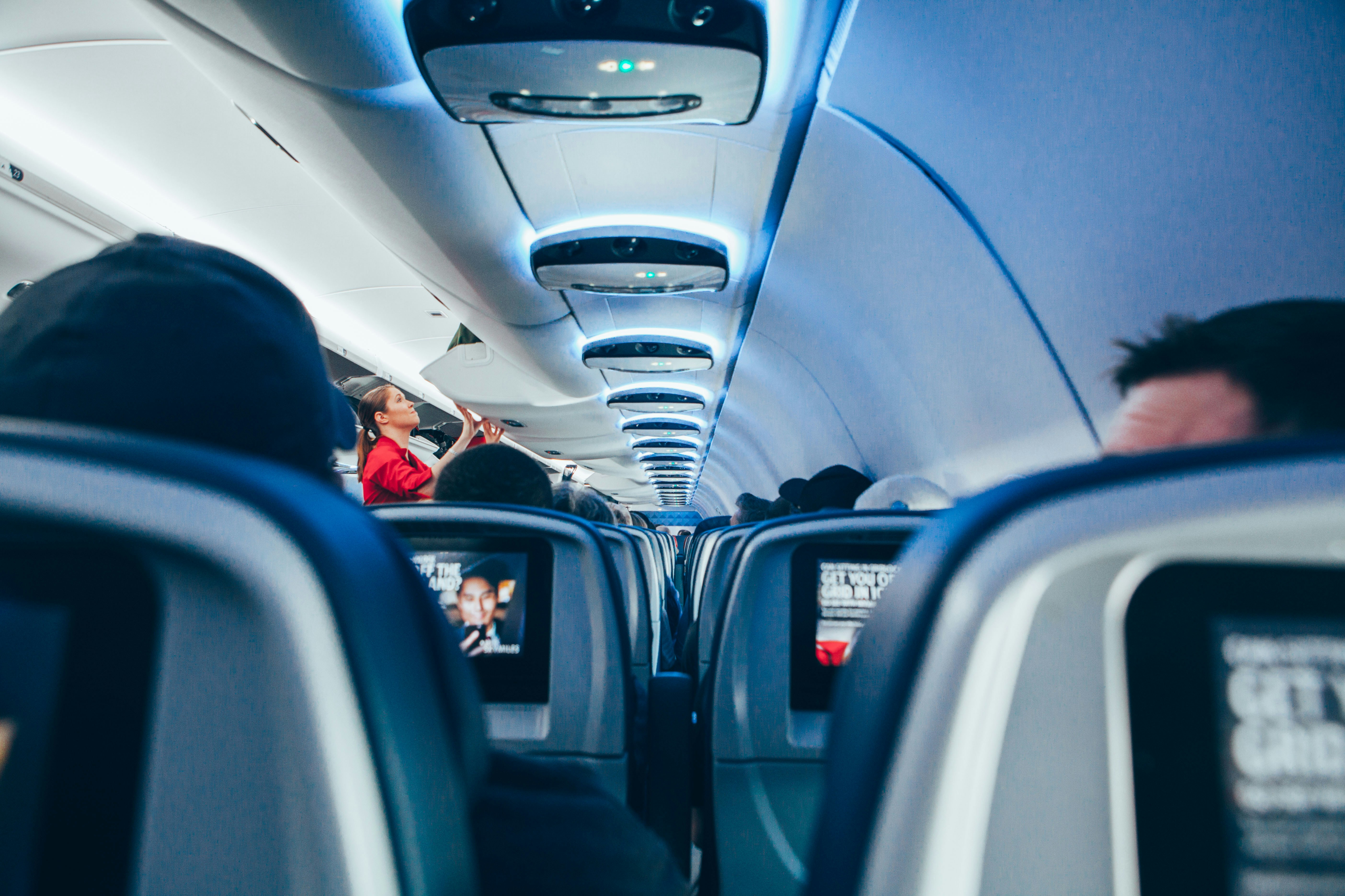 An illustrative photo of plane interior.