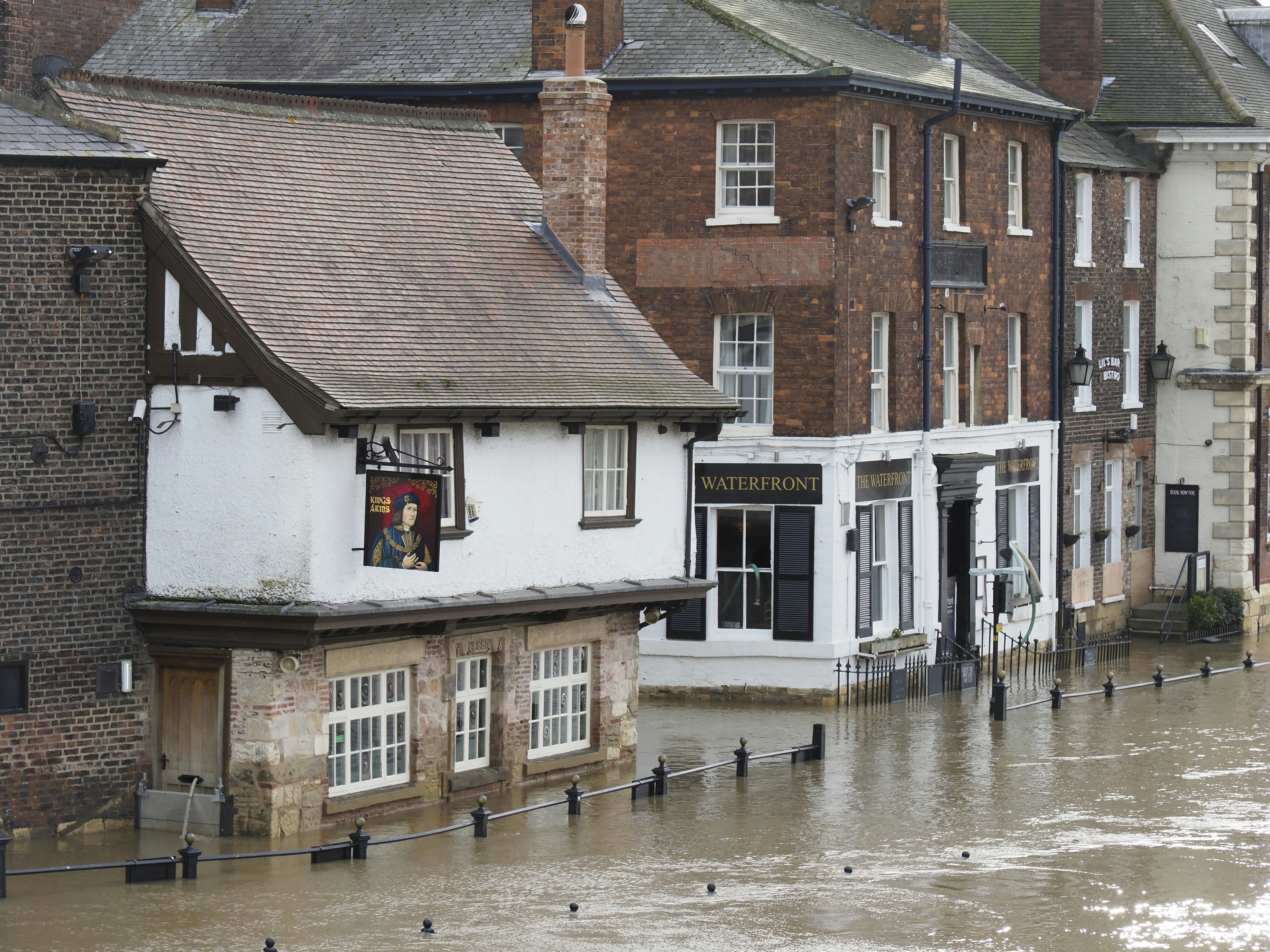 An illustrative photo of a flood in a town.
