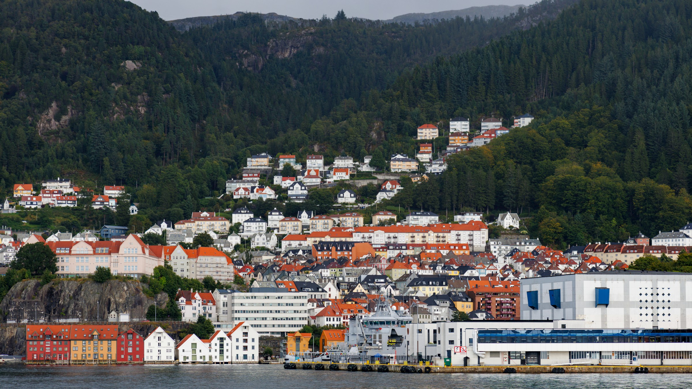 An illustrative photo of a view of a city from across the water.