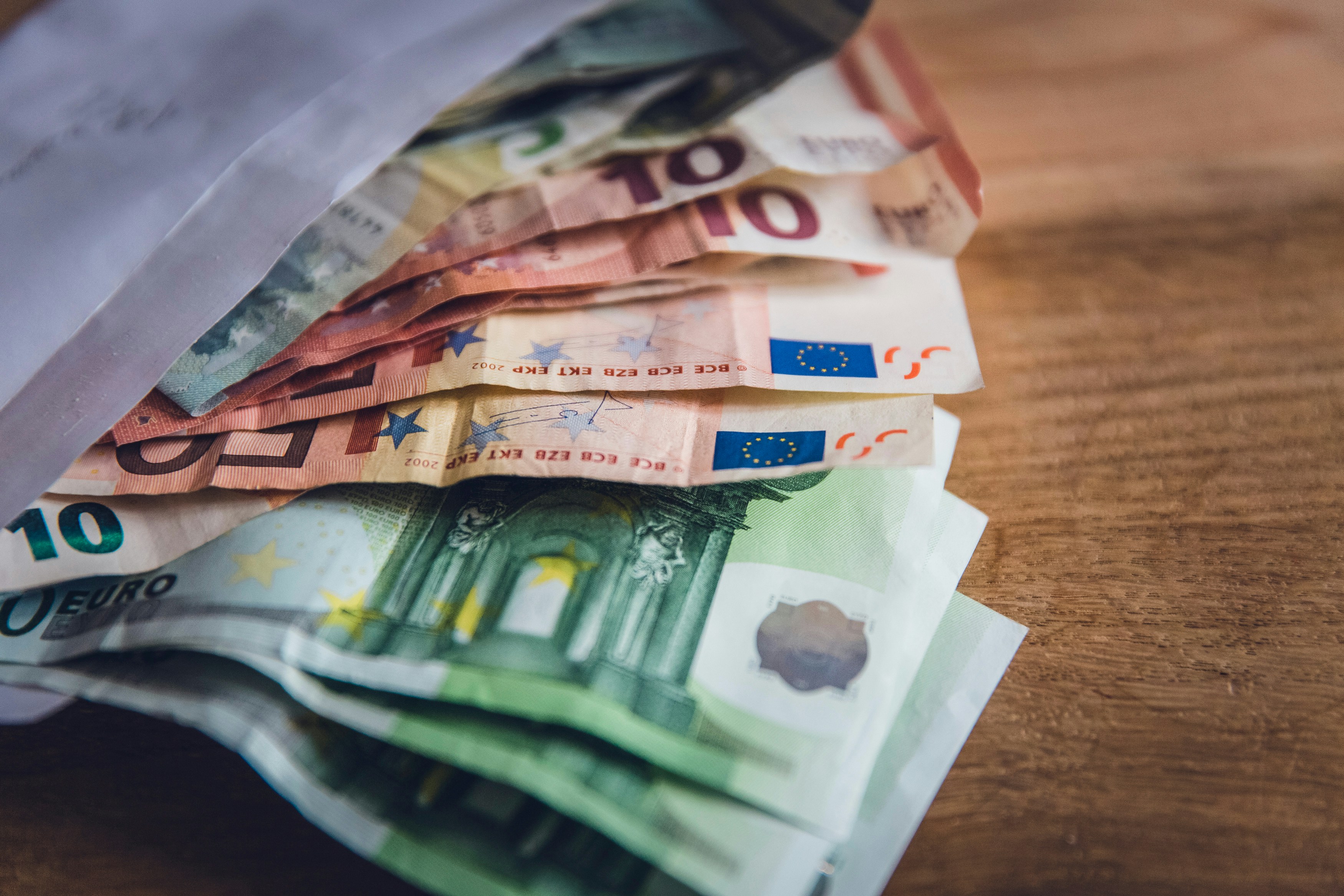 bundle of euro banknotes