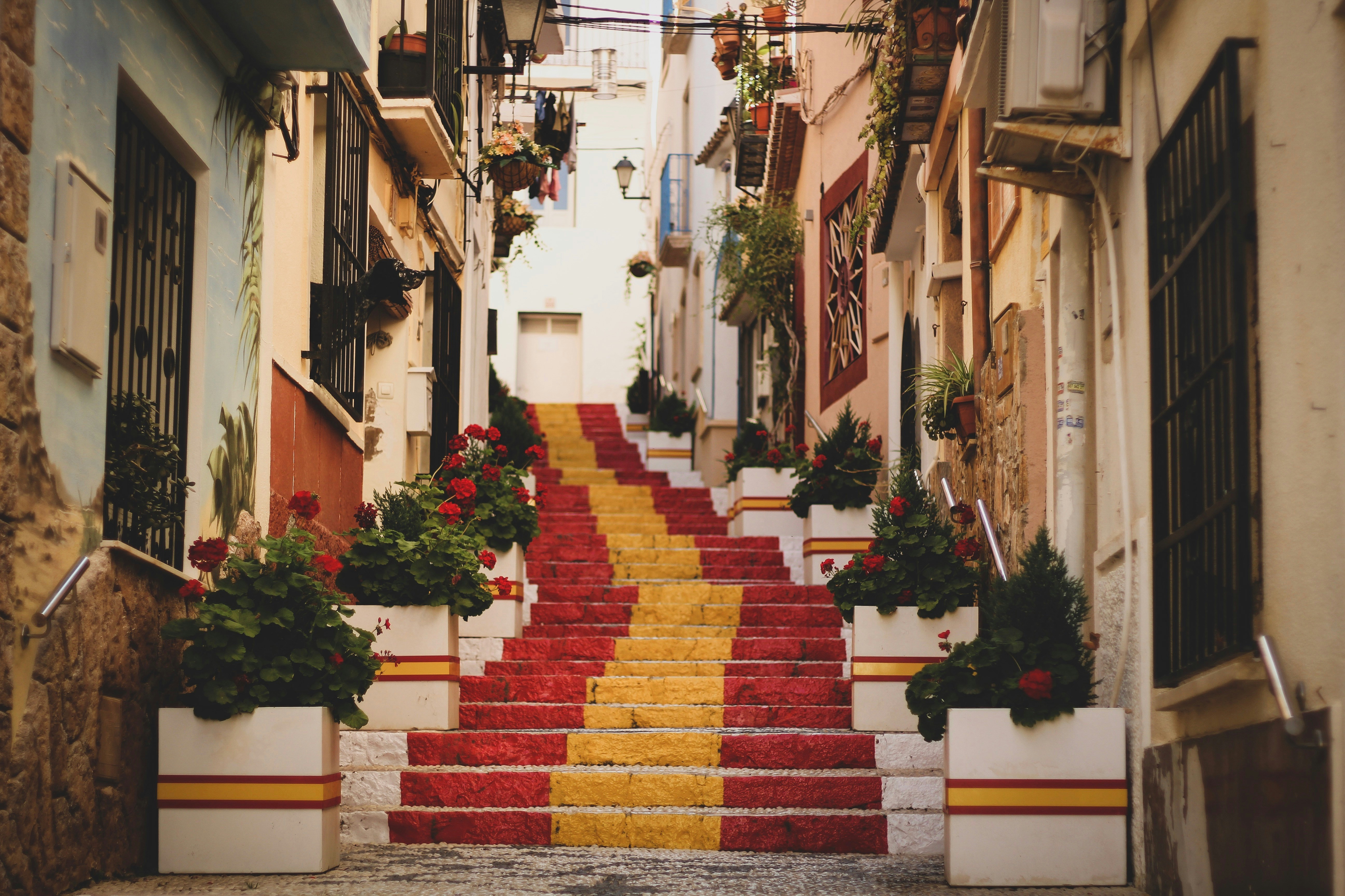 Photo by Unsplash Concrete stairs painted in spanish flag