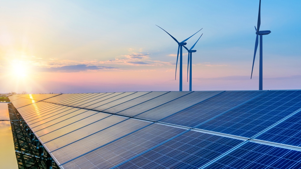 Solar panels and windmills