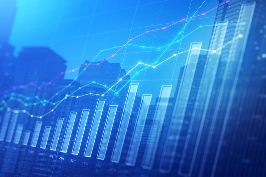 Upward financial growth chart