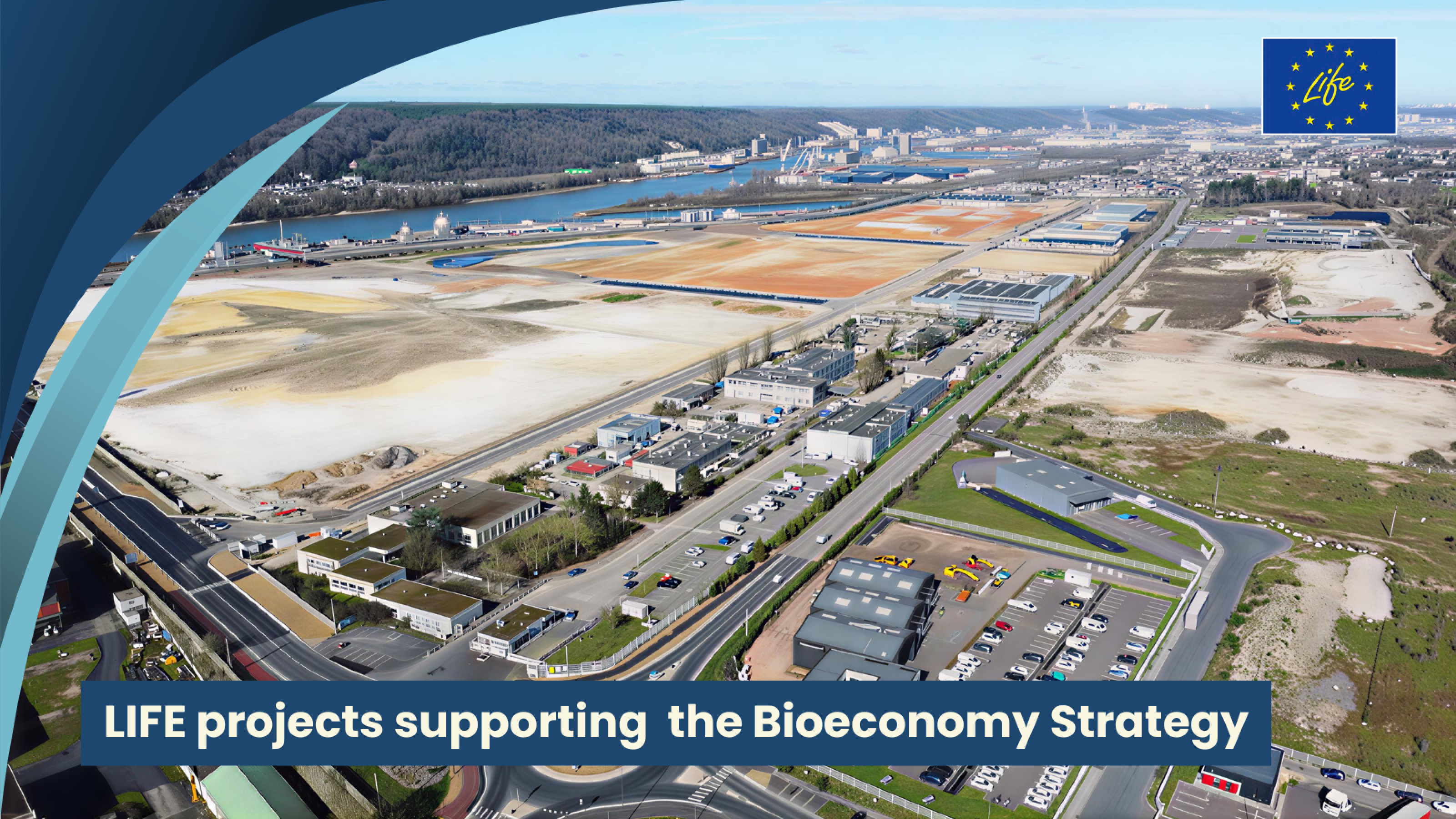 Aerial view of an industrial area