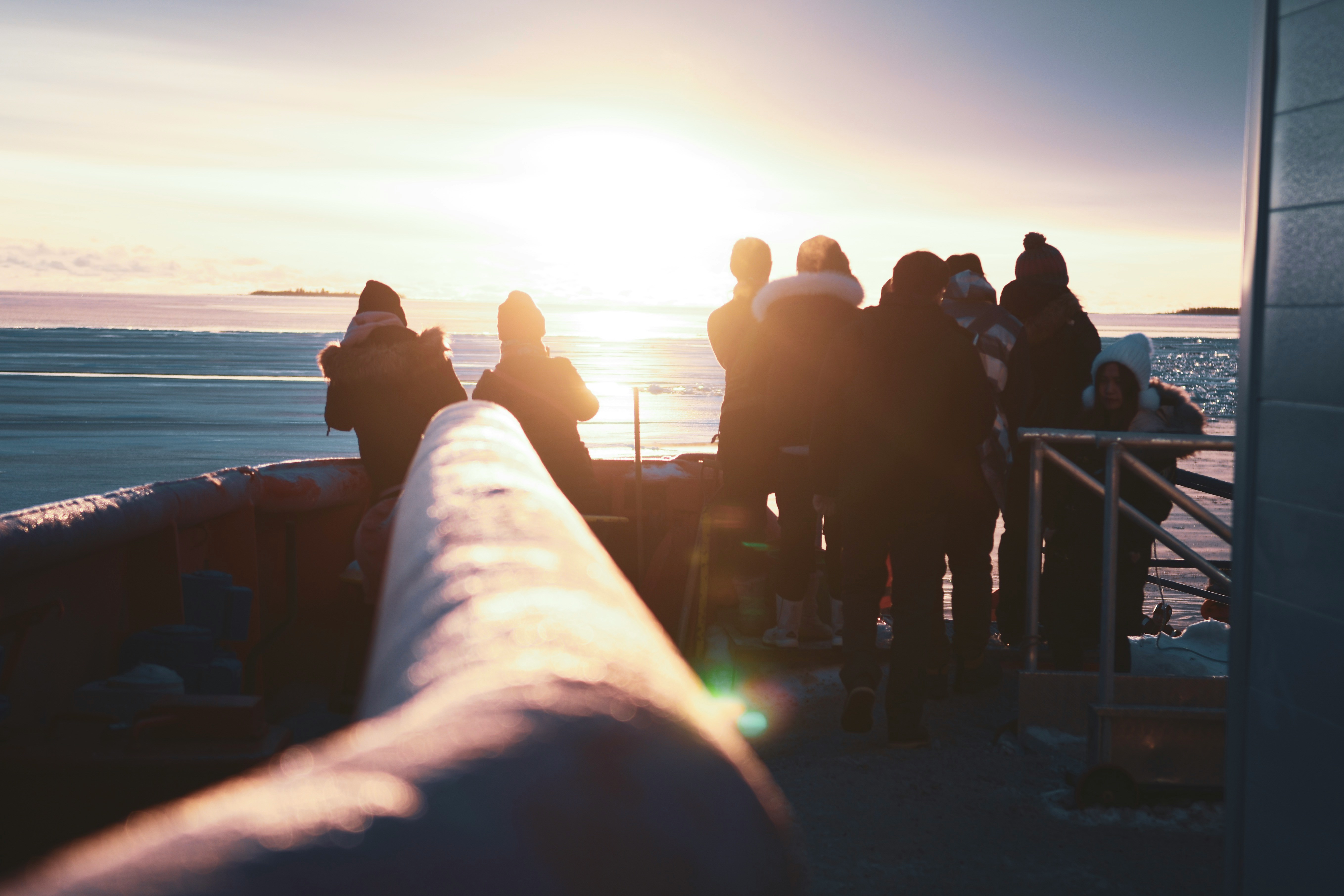 Photo of the people looking at the view