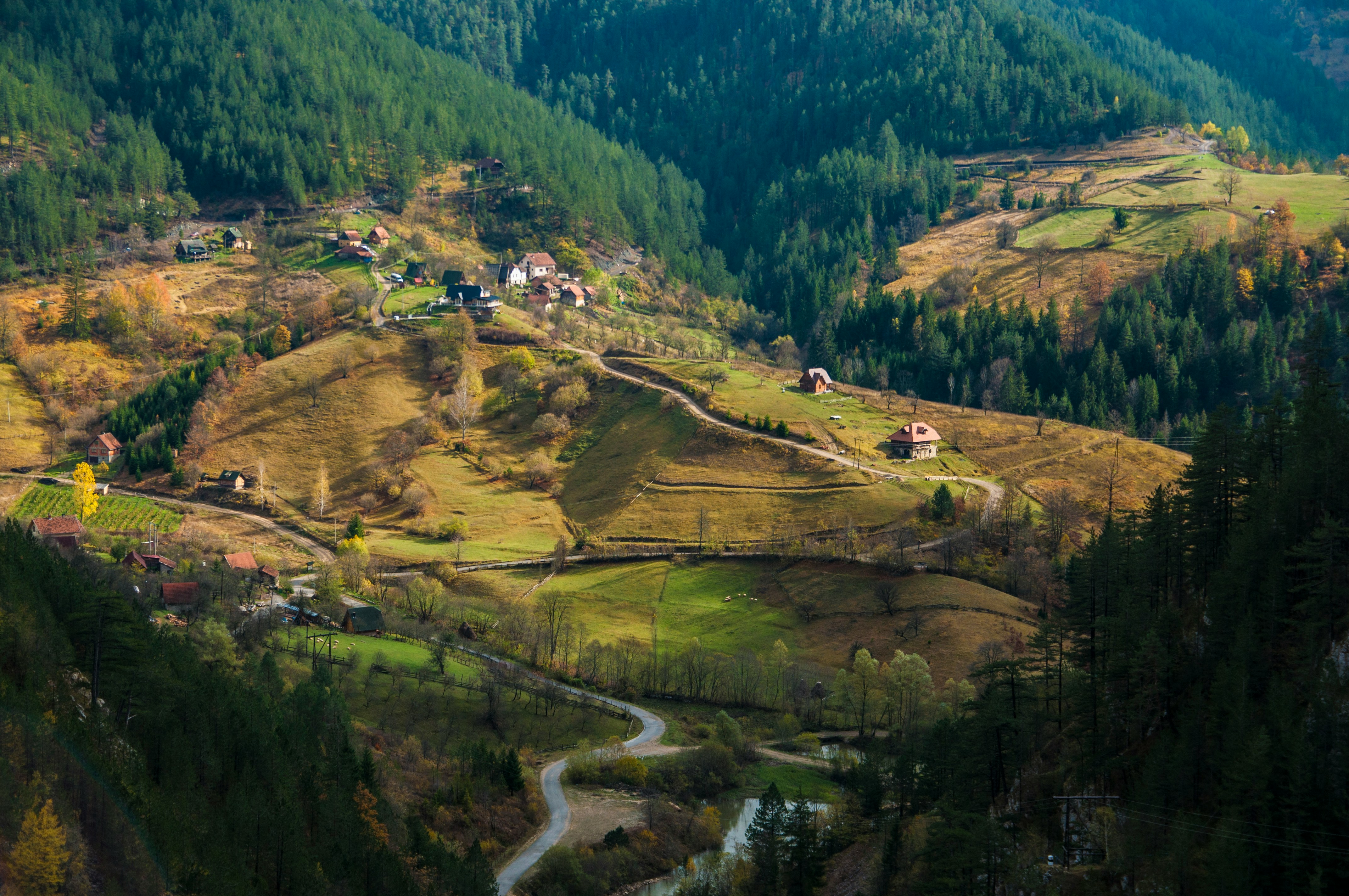 View of a mountain village