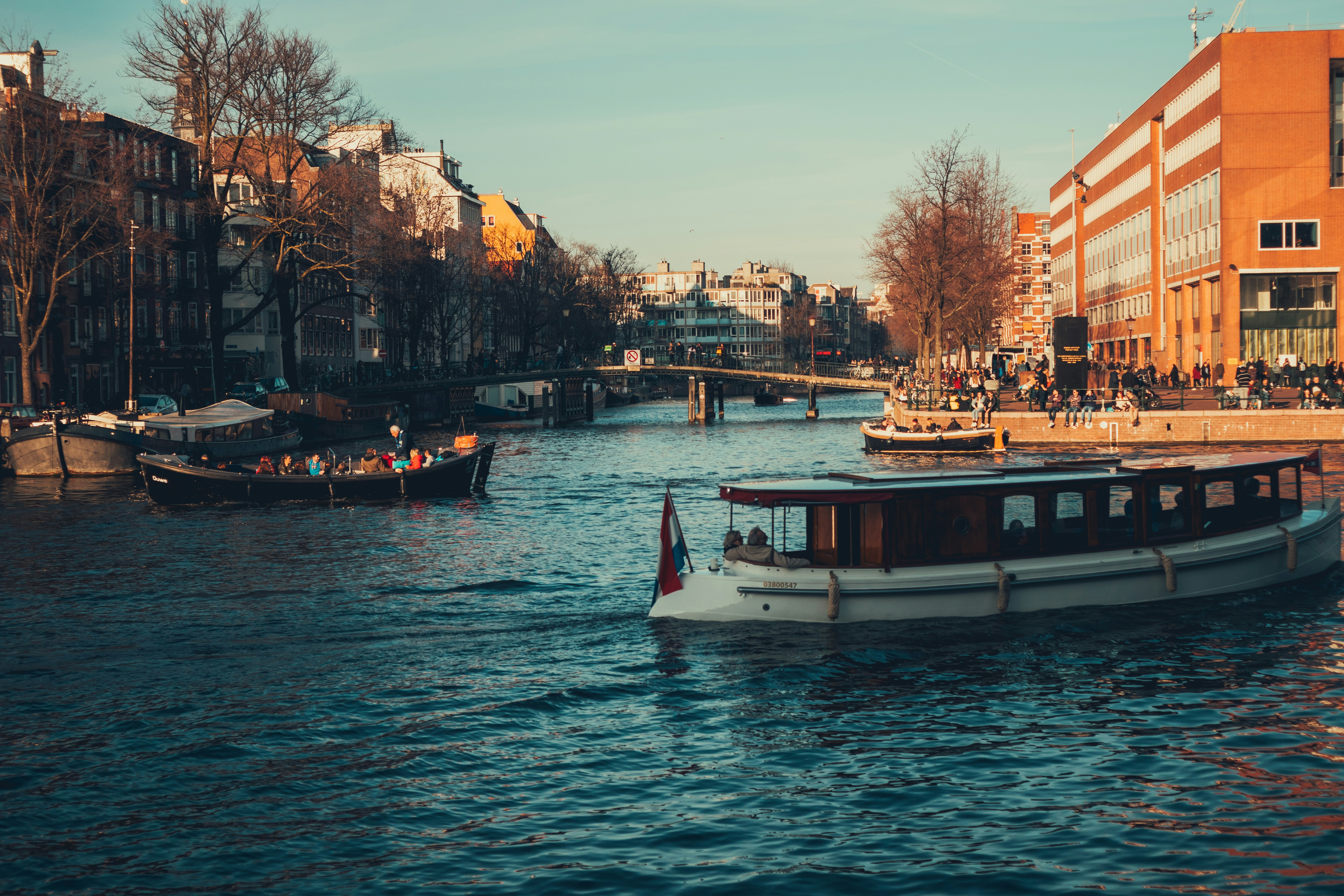 Passenger boats on a canal 