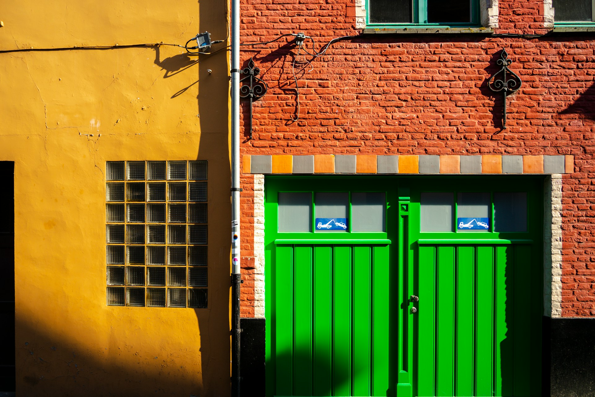 colorful-buildings-with-a-green-door