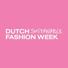 Pink background with the text “Dutch Sustainable Fashion Week” in white lettering.
