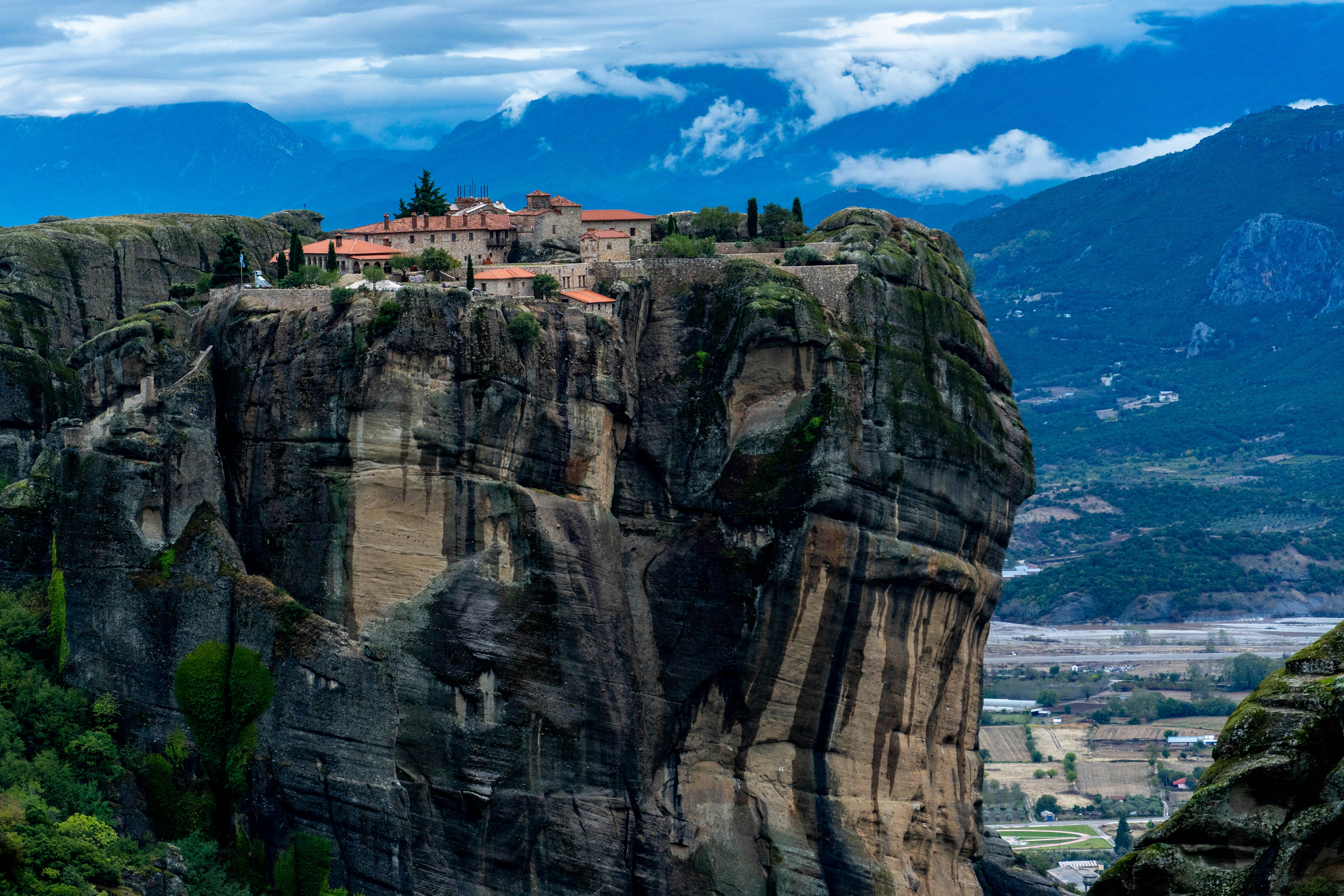 a village on top of a mountain