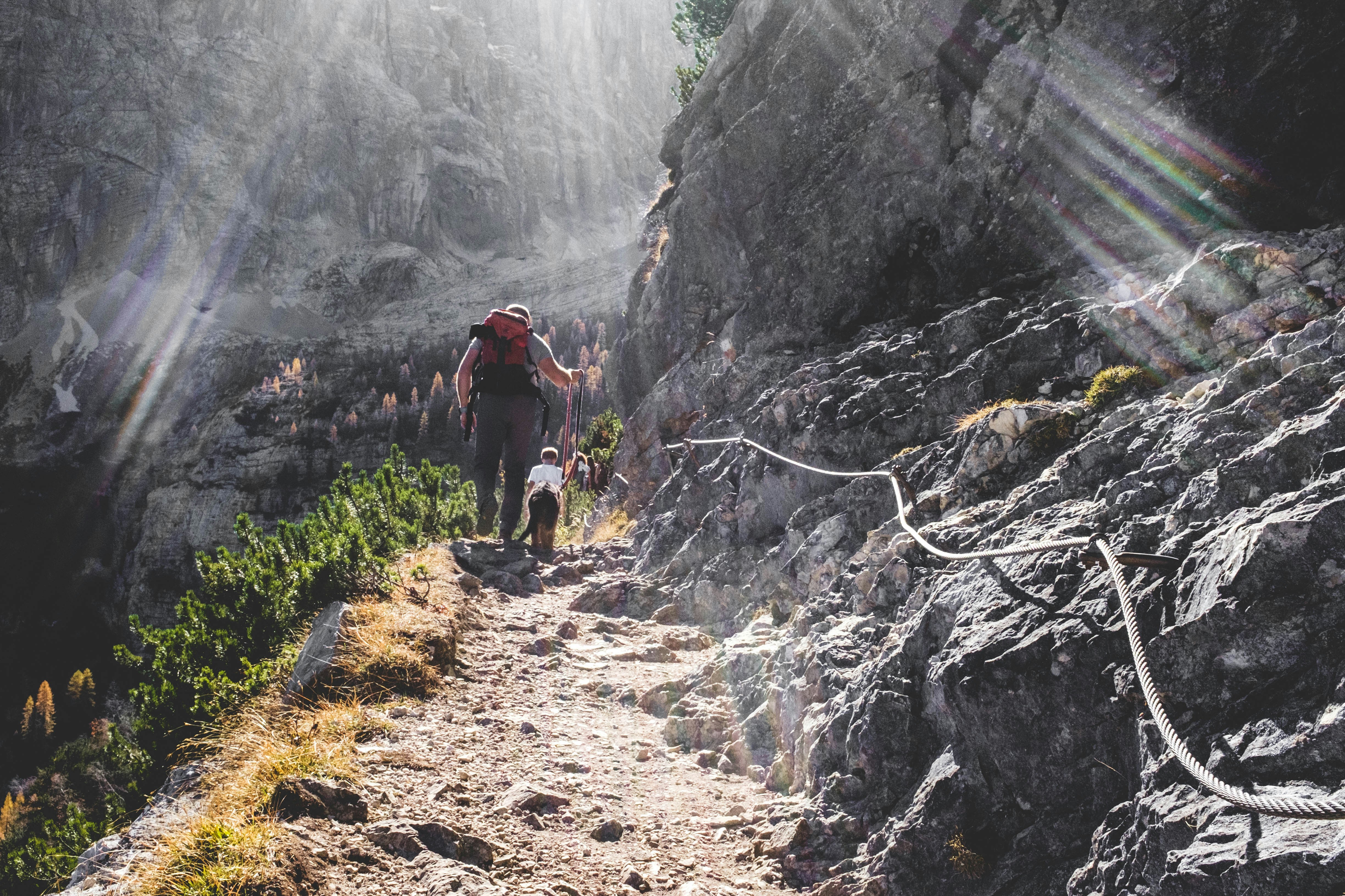man-walking-on-mountain-side
