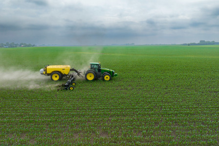 Picture presenting the tractor on the field