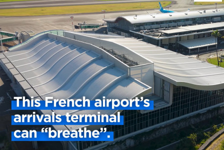 A graphic presenting the airport terminal