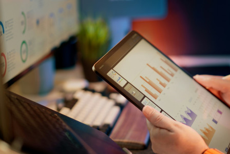 The picture presents dashboard on the tablet.
