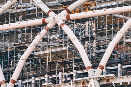 The picture shows engineering infrastructure supported by design, construction and asset management processes.