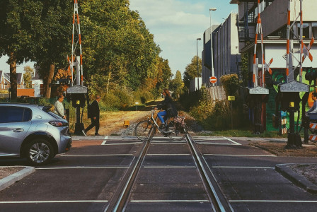 person biking in Enschede