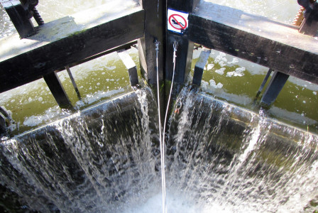 The photo shows a cascade of water.