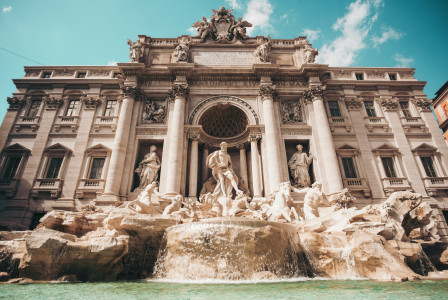 An illustrative photo of the Trevi Fountain, a famous Baroque fountain located in Rome, Italy.