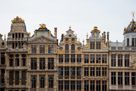 An illustrative photo of historical buildings, featuring gold accents 