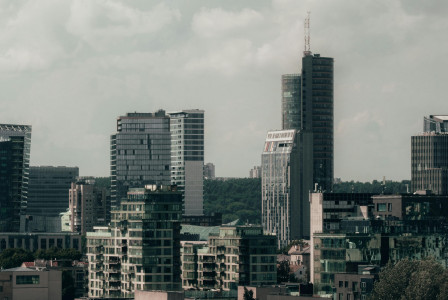 An illustrative photo of the city in cloudy weather