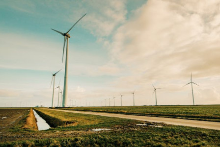 Photo by Pexels An illustrative photo of windmills standing on a green grass field.