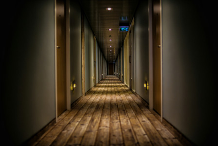 An illustrative photo of a hallway in a building